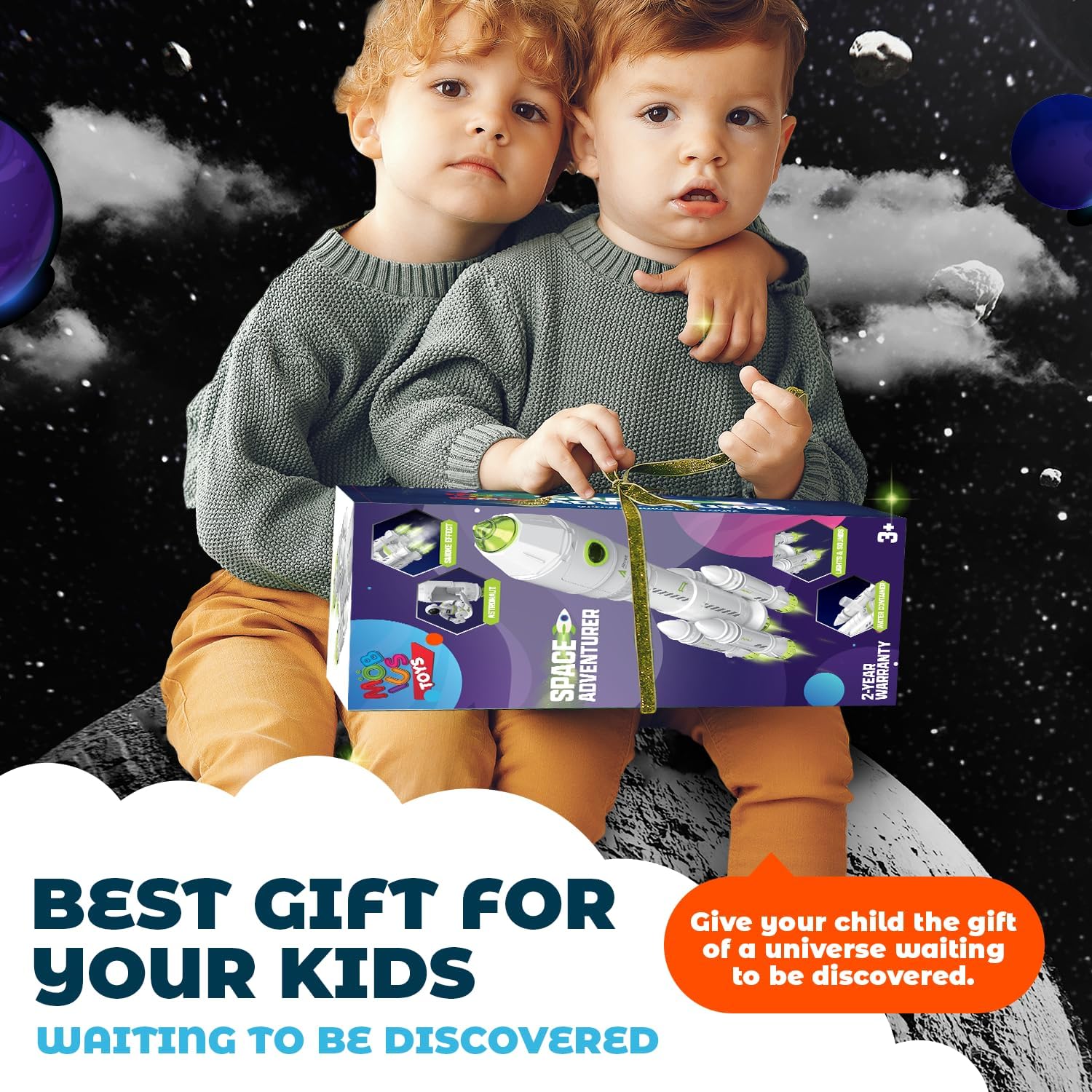 Juguetes espaciales para niños de 3-5, 6, 7, 8 años de edad, modelo de lanzadera espacial con efecto astronauta y humo, luces y sonidos, juego de