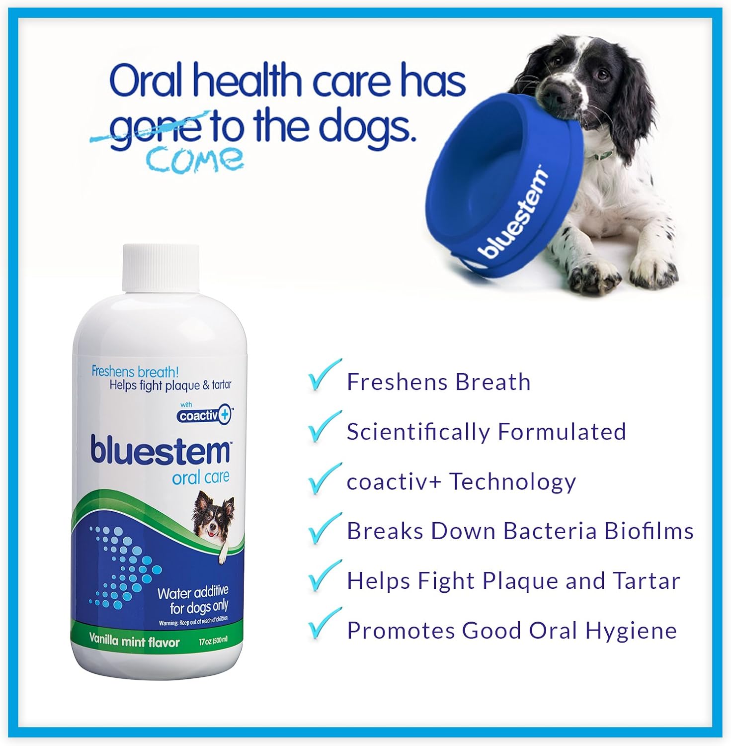 Aditivo de agua para mascotas Cuidado bucal para perros y gatos, mal aliento, enjuague dental ambientador trata placa y dientes sarro. Tratamiento