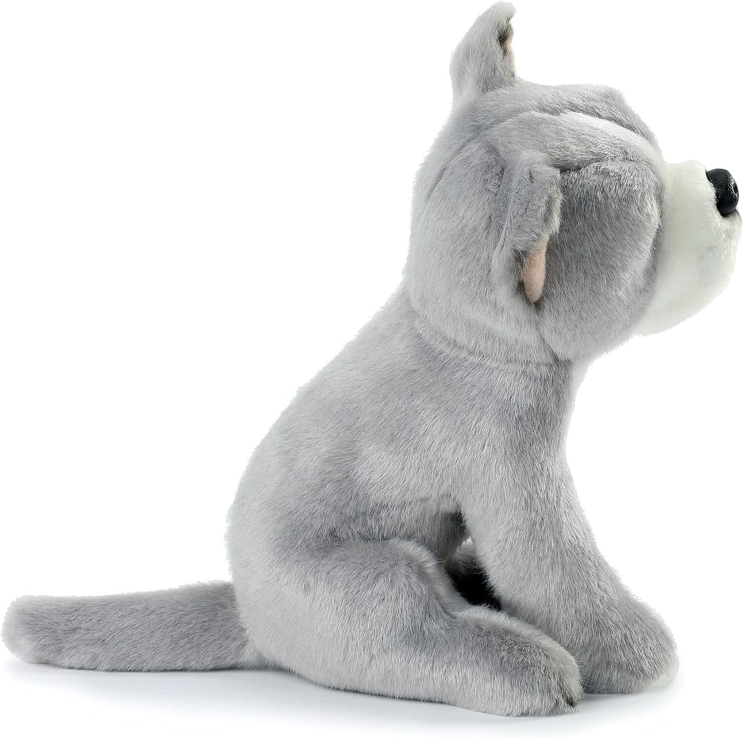DEMDACO Pittie Mix Rescue Breed Dog – Figura de peluche gris de 10 pulgadas
