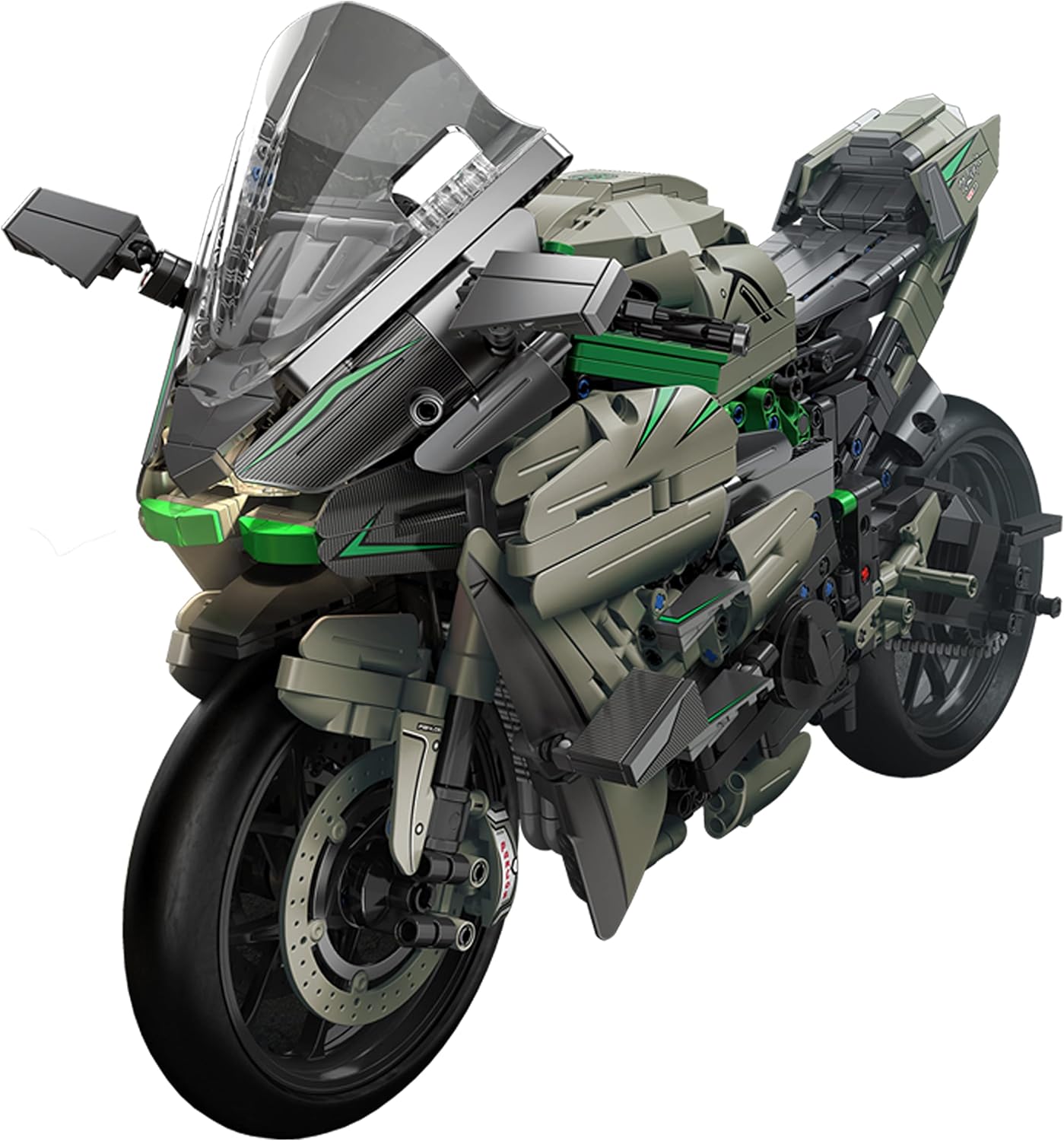 Lemess – Kit de construcción de motocicleta para Kawasaki H2R, modelo de exhibición de motocicleta 15 Technics, 1968 piezas, juguete de construcción