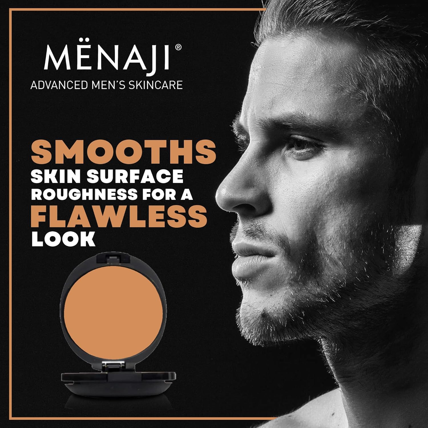 Menaji HDPV Polvo antibrillo (bronce)  Maquillaje facial antibrillo para hombres  Polvo facial de alta definición  Polvo facial agradable a la piel