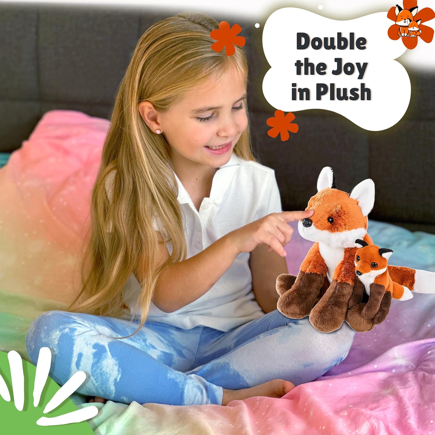 Mini zorros de peluche para mamá y bebé para niños y niñas, decoraciones de safari para baby shower, decoración de guardería, animales de zoológico