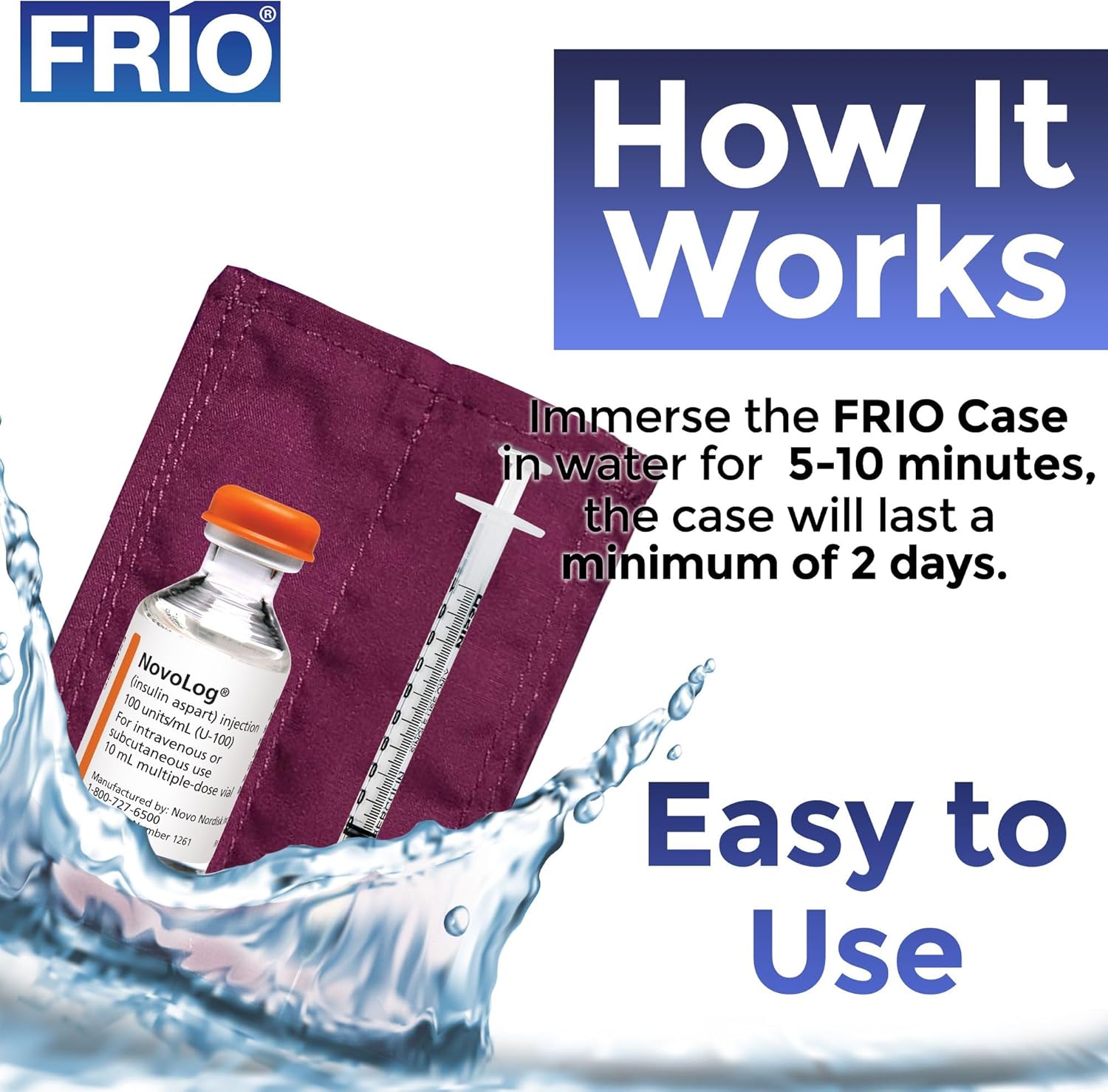 FRIO Billetera de enfriamiento, sostiene un solo vial de insulina o botella de gota para los ojos, mantiene el medicamento de insulina fresco hasta