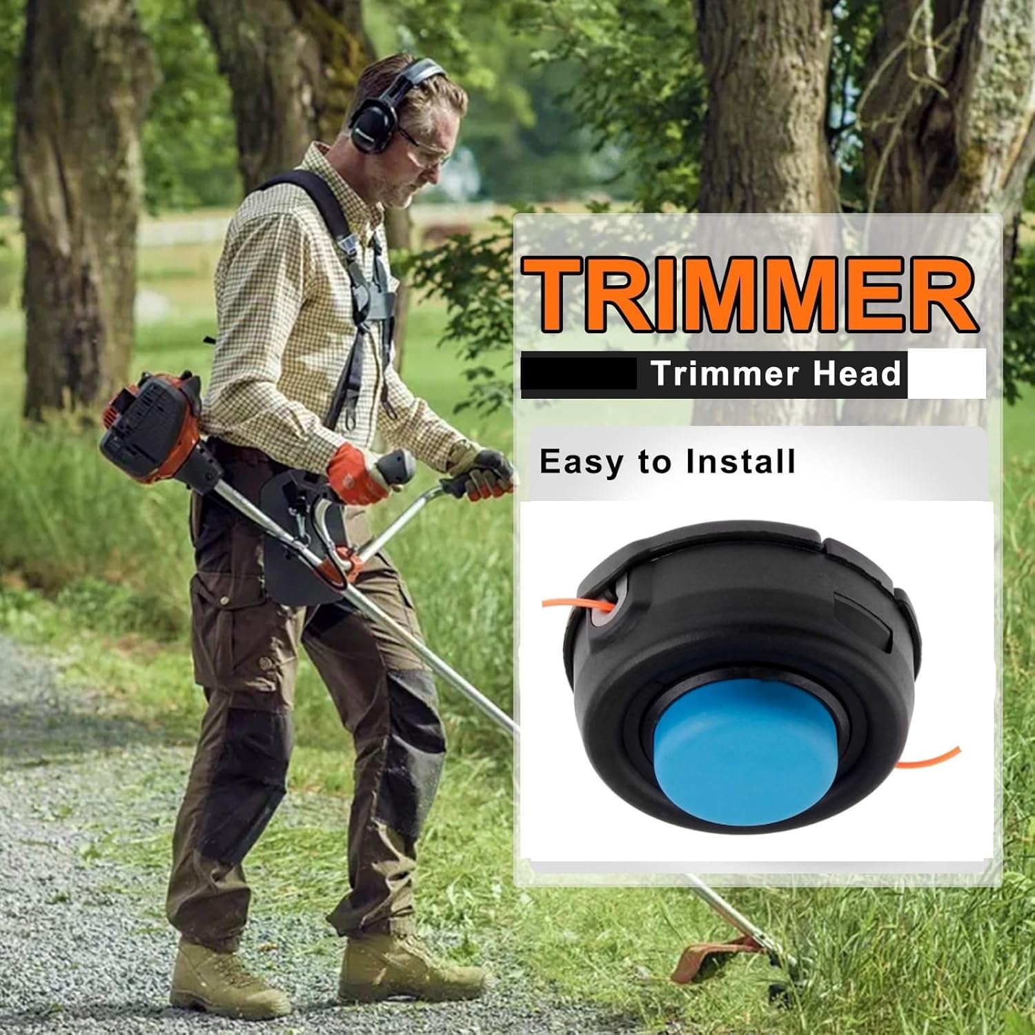 Paquete de 2 cabezales de recortadora T35 224L para Husqvarna Weed Eater 123L 128LD 223L 225L 232L 322L 324LX 325L 325LX 326LX 326LX 326LDX 322R