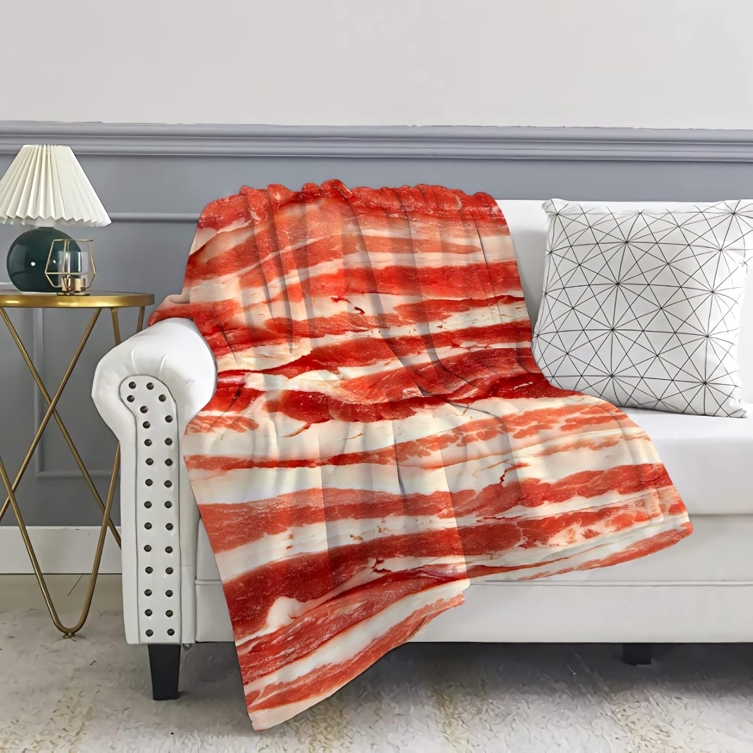 Manta de franela de forro polar súper suave y acogedora Becon manta ligera y cálida para sofá, sala de estar, cama, sofá de viaje, 40 x 30 pulgadas