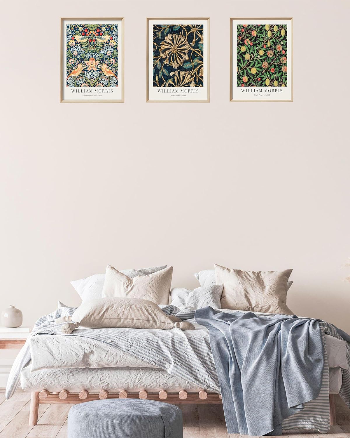 UPWOIGH Arte de pared enmarcado (sin plexiglás), lienzo de madera de William Morris, arte de pared de ladrón de fresas, póster de impresiones