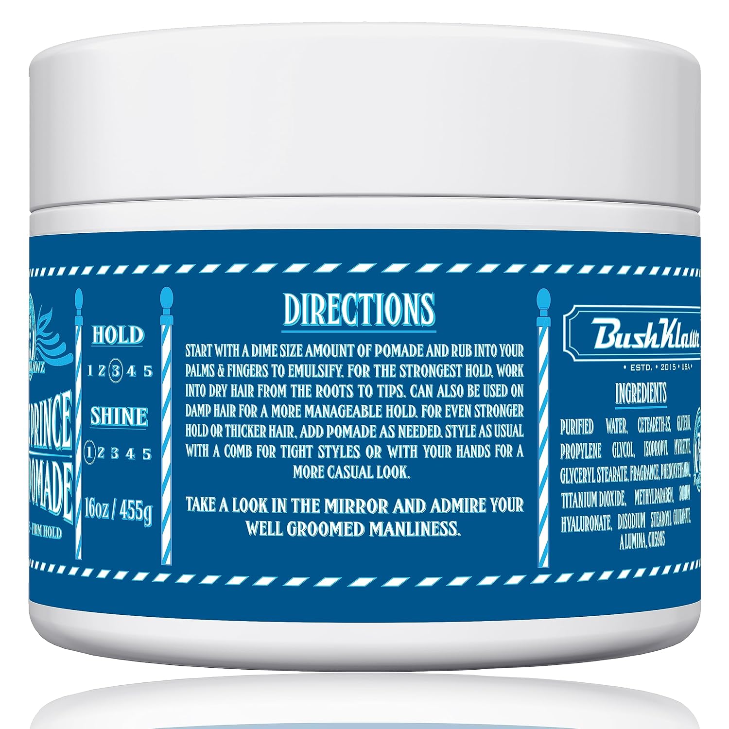 Pacific Prince Pomada mate 455 g16 oz a base de agua, agarre firme, fácil de lavar, sin acumulación para estilos apretados, estilo de los hombres,