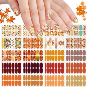 SILPECWEE 20 hojas de tiras de uñas de otoño para mujeres, calcomanías de esmalte de uñas de color sólido, tiras de esmalte de uñas autoadhesivas, SILPECWEE 20 hojas de tiras de uñas de otoño para mujeres, calcomanías de esmalte de uñas de color sólido, tiras de esmalte de uñas autoadhesivas,