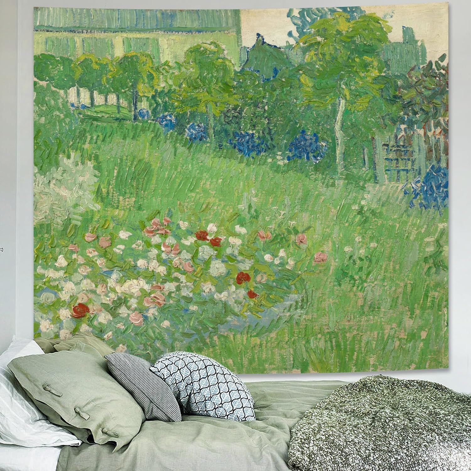 Avinyl Van Gogh – Tapiz grande de primavera para jardín, para dormitorio, pintura al óleo abstracta estética, vintage, para colgar en la pared de la