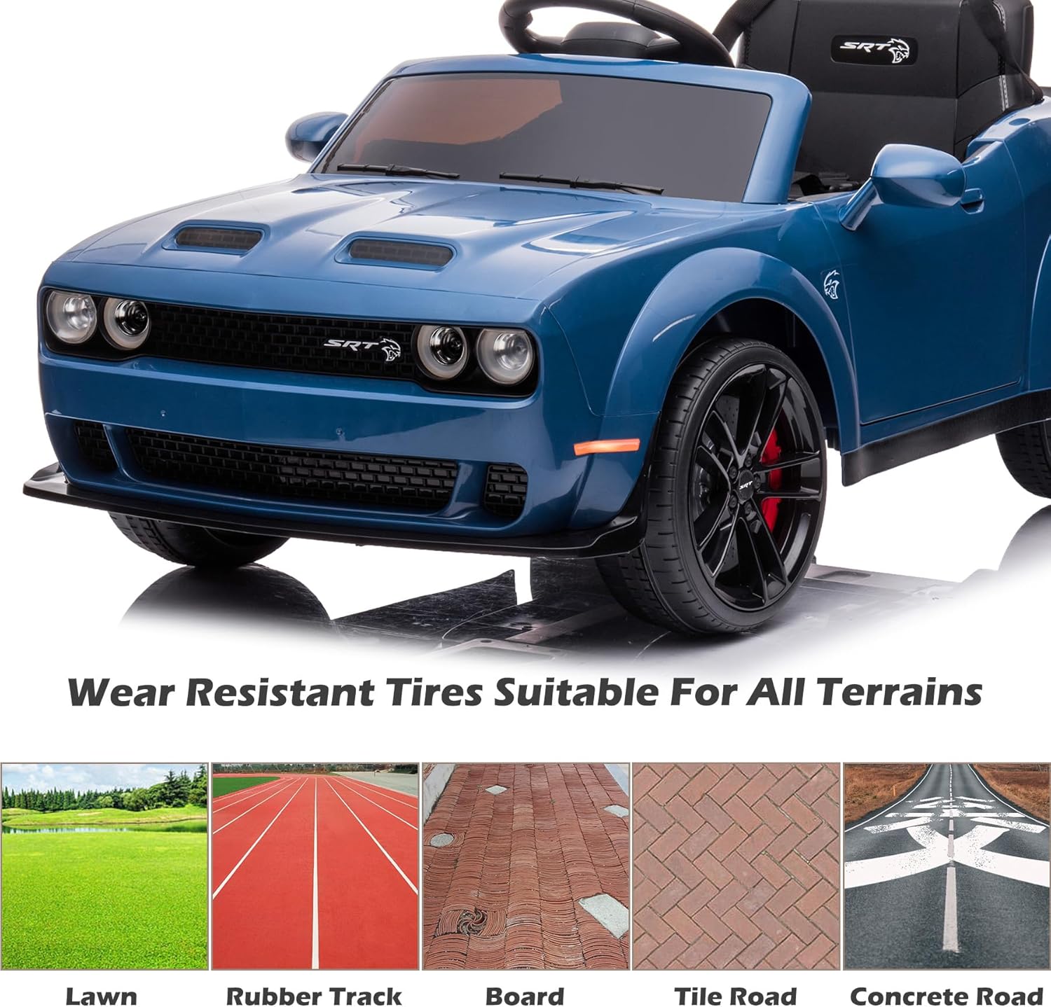Vehículo eléctrico Dodge Challenger con control remoto de 12 V con licencia para niños, vehículos motorizados para niños, vehículo eléctrico de