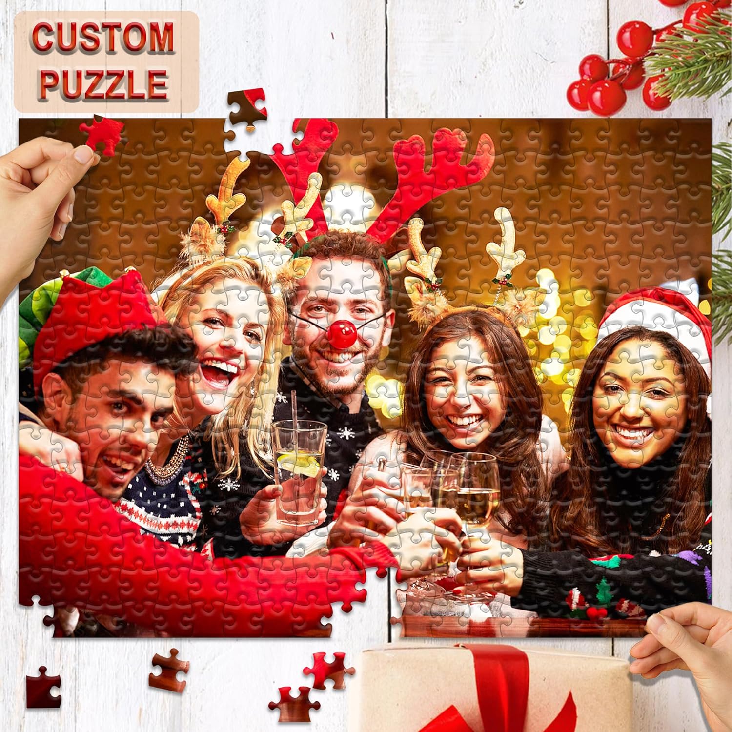 KK JONEIN Rompecabezas personalizado a partir de fotos, rompecabezas de fotos personalizables, 1000 piezas, crea tu propio rompecabezas a partir de