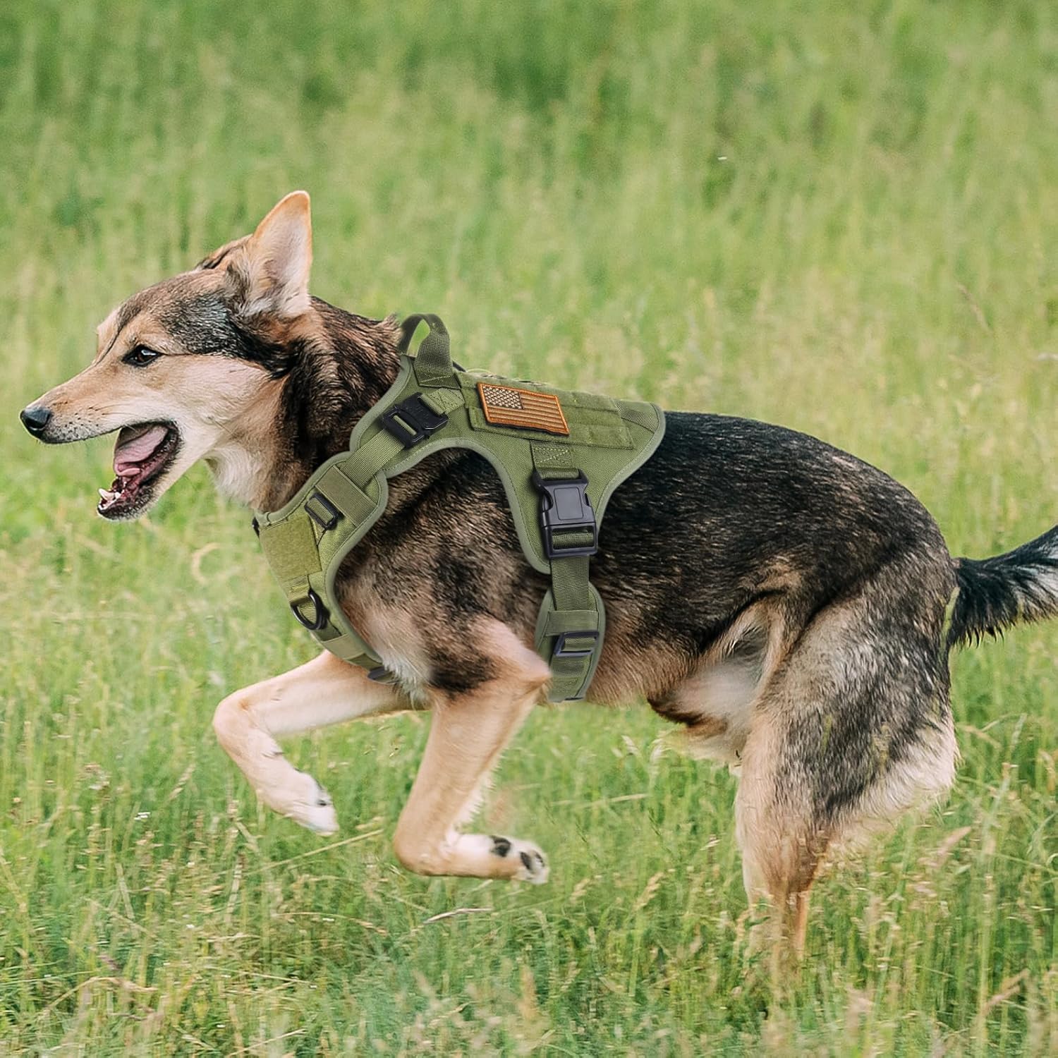 rabbitgoo Arnés táctico para perros grandes, arnés resistente con asa, chaleco para perros de servicio sin tirones, para razas grandes, arnés
