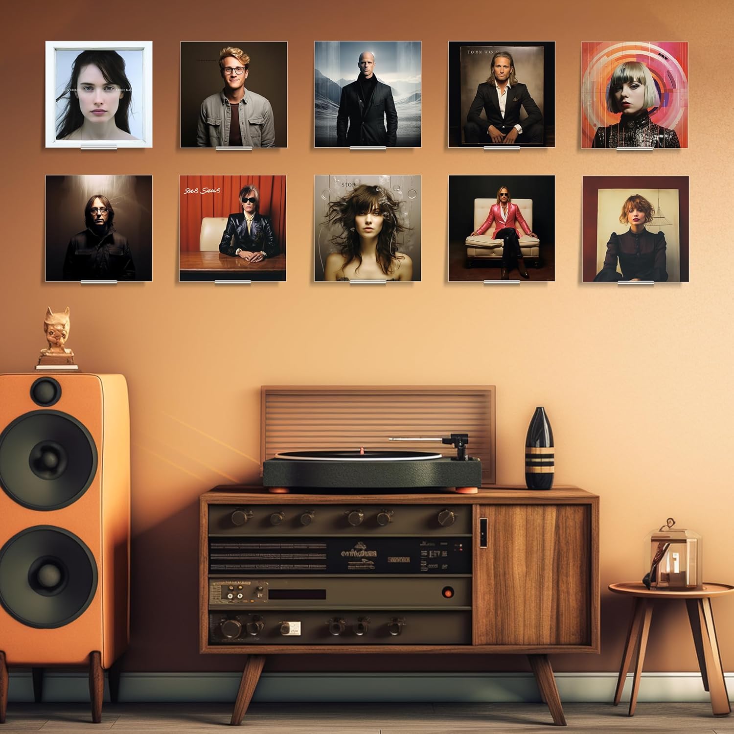 YUEHUA Expositor de discos de vinilo, soporte para discos de vinilo, soporte de pared para álbum acrílico, soporte para discos de vinilo para