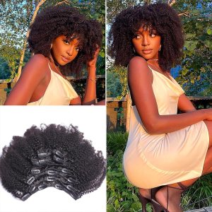 Kabadu – 8 piezas de 4.23 ozjuego de cabello humano rizado afro rizado para mujeres negras, extensiones de cabello humano virgen brasileño 4B 4C Kabadu – 8 piezas de 4.23 ozjuego de cabello humano rizado afro rizado para mujeres negras, extensiones de cabello humano virgen brasileño 4B 4C