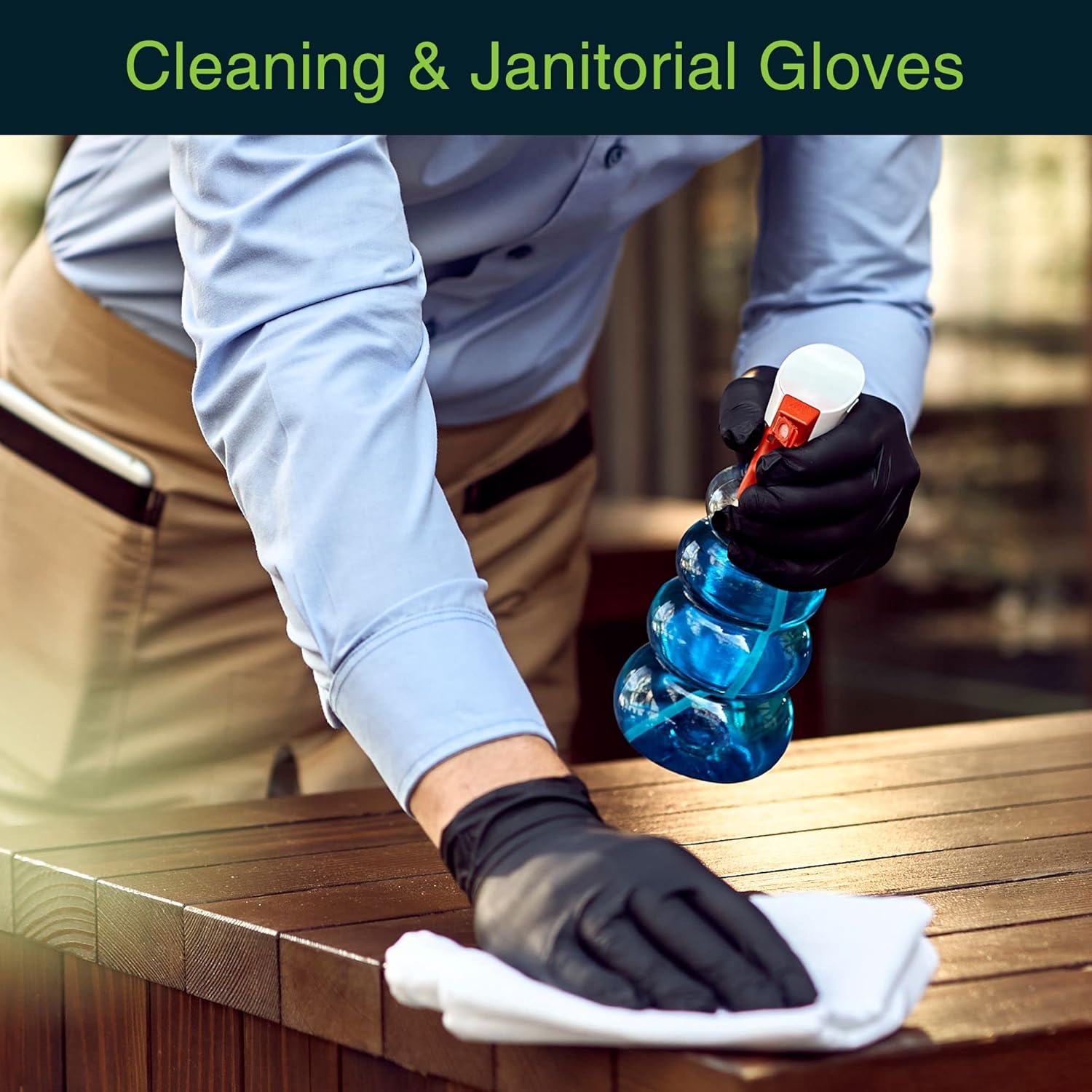 Paquete de 50 guantes desechables de nitrilo sin látex y sin polvo de grado médico para usos quirúrgicos y dentales (color negro, 3 milímetros de