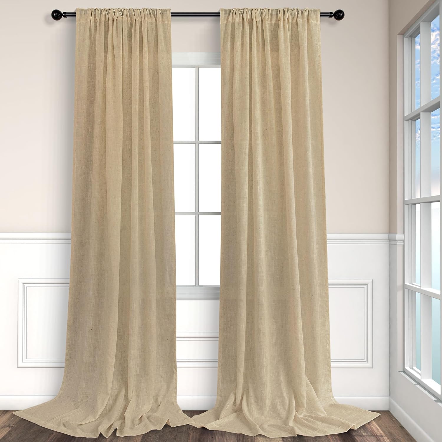 2 paneles de cortinas, 72 pulg L, bolsillo para cortineropestañas traseras, phabit. niñossala estarcomedorcuarto bebésala juegos, dec. cálidaotoñal
