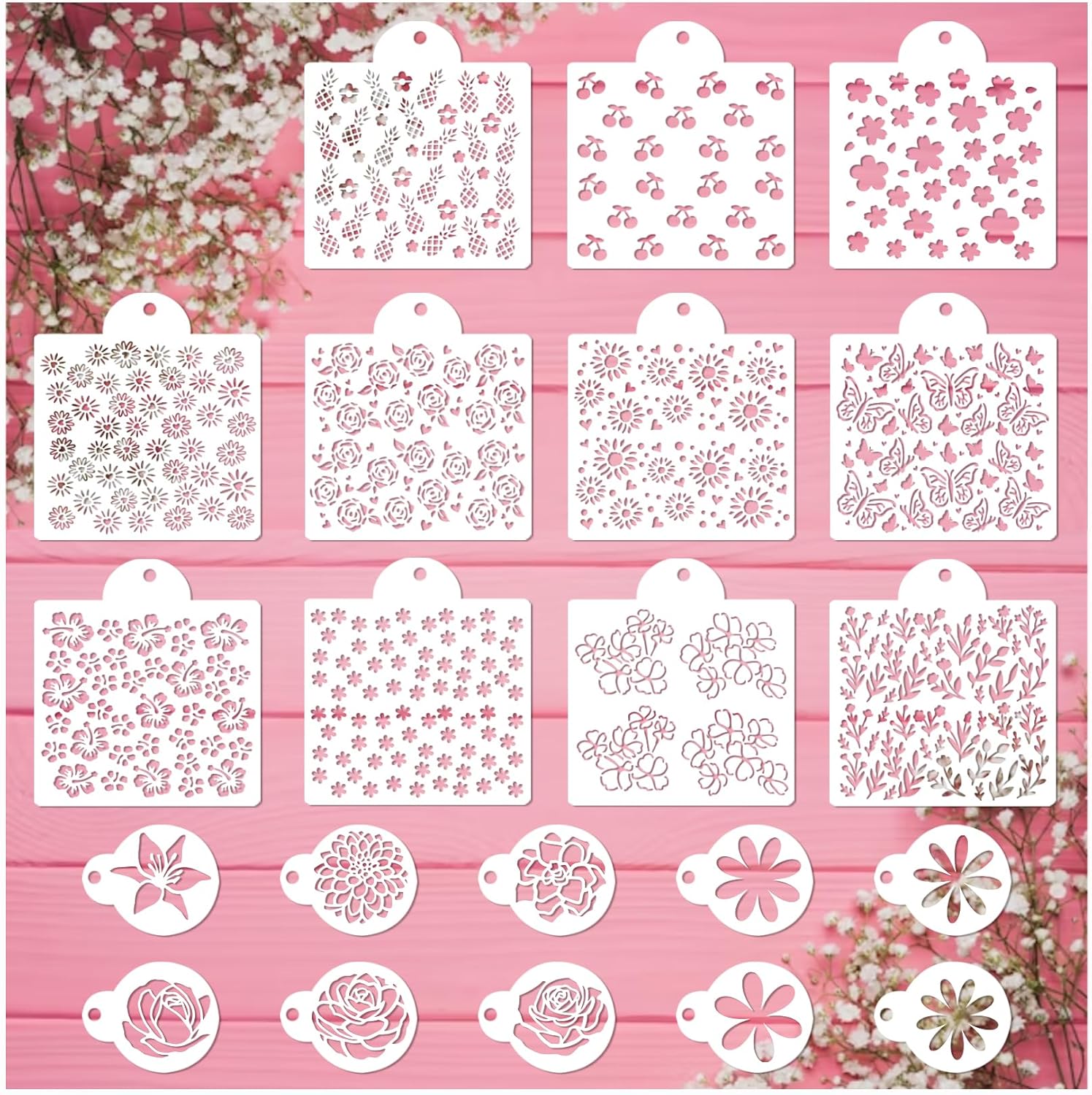Plantillas de tartas decorativas de crema de mantequilla, plantillas de galletas para glaseado real, plantilla de leopardo, aerógrafo, piel de