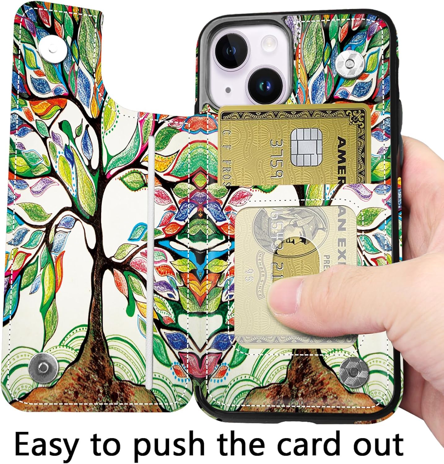 Funda para iPhone 13, funda protectora para iPhone 14, delgada y ligera de cuero de primera calidad con ranuras para tarjetas, a prueba de golpes,