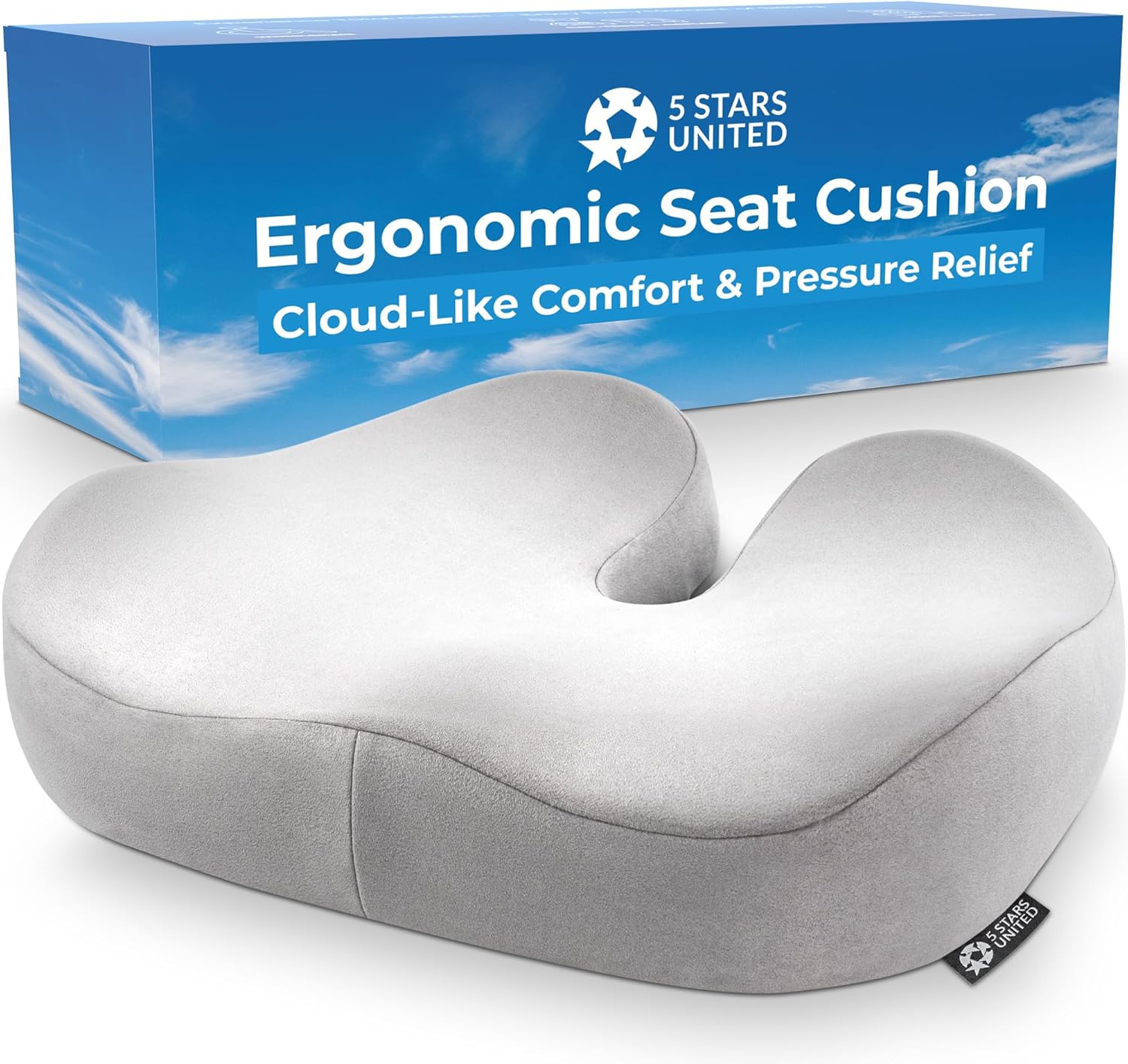 5 STARS UNITED Half Moon Bolster – Almohada semirrollo y almohada de rodilla para personas que duermen de lado y cojín de asiento para silla de