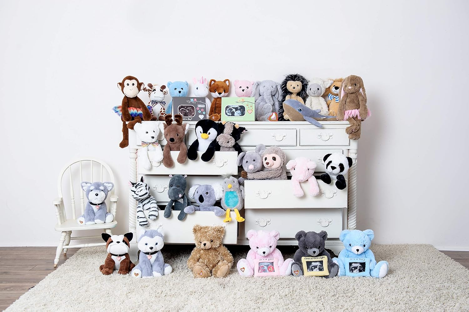 My Baby’s Heartbeat Bear Animal de peluche grabable para reproducción de ultrasonidos y mensajes dulces, revelación de género, oso patriota