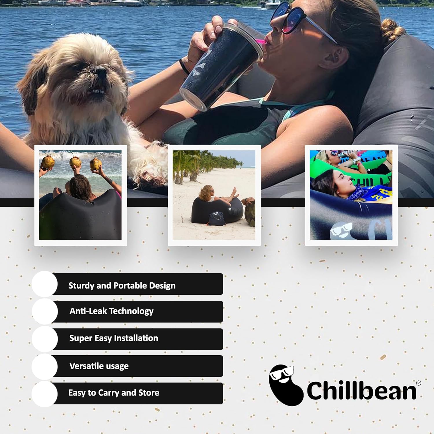 Tumbona inflable, tumbona inflable con almohada, sofá inflable de playa, sofá de nailon de una sola capa antifugas para acampar al aire libre,