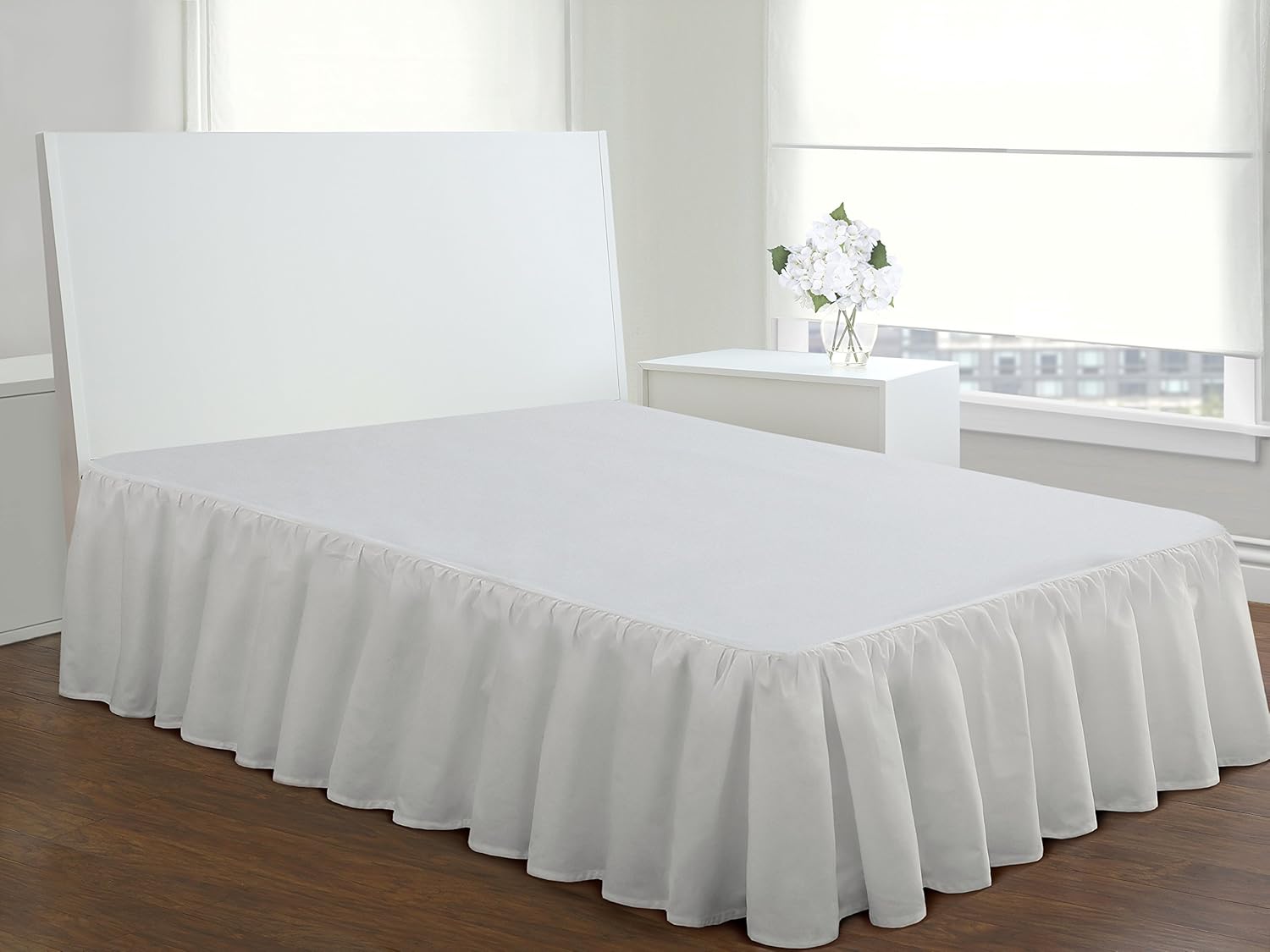 Faldón plisado de popelina para cama tamaño California King, de Fresh Ideas