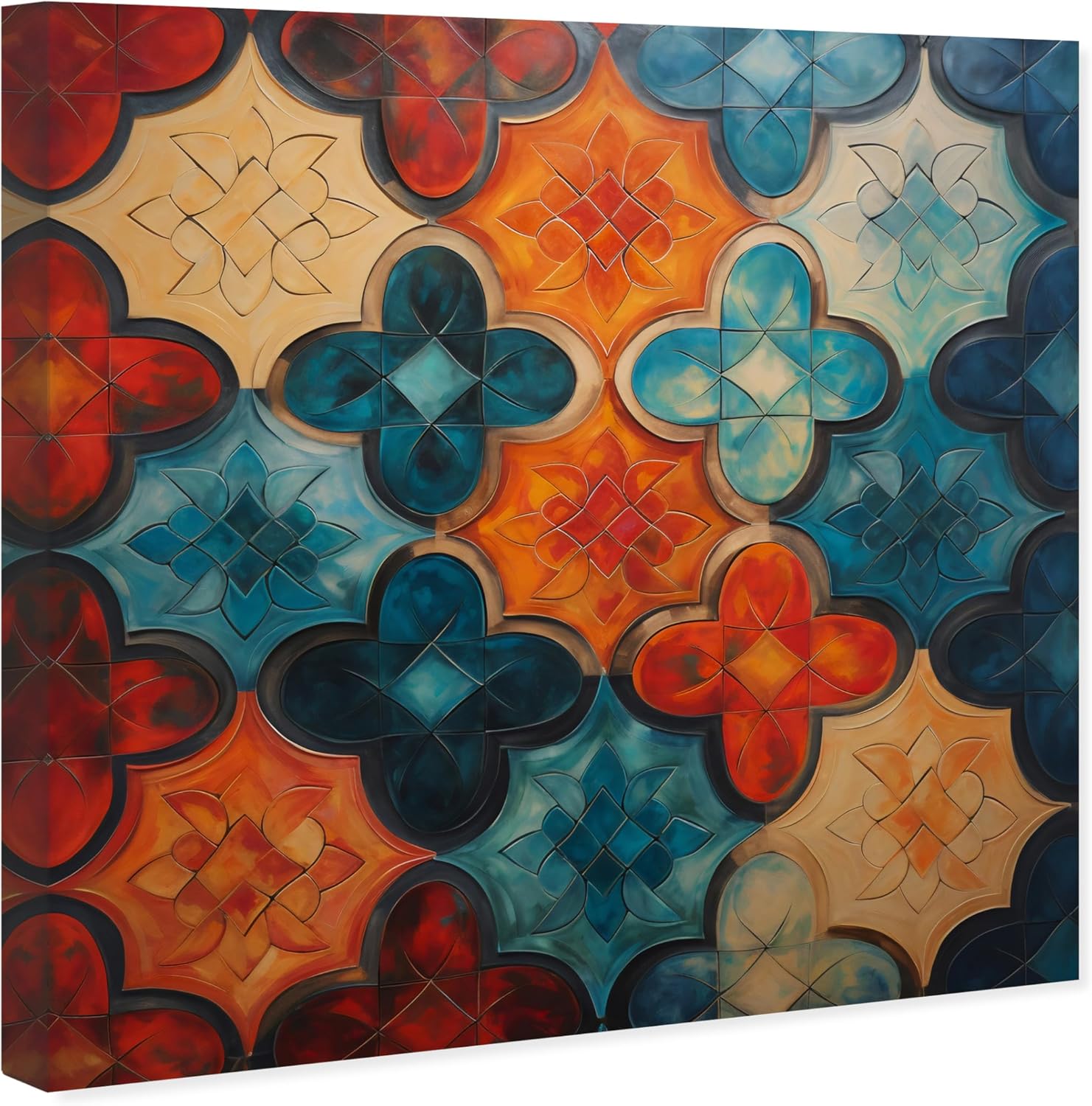 Wynwood Studio Lienzo abstracto y contemporáneo envuelto  Quadro di Mosaico I, arte de pared para sala de estar, dormitorio y baño, 30 x 30