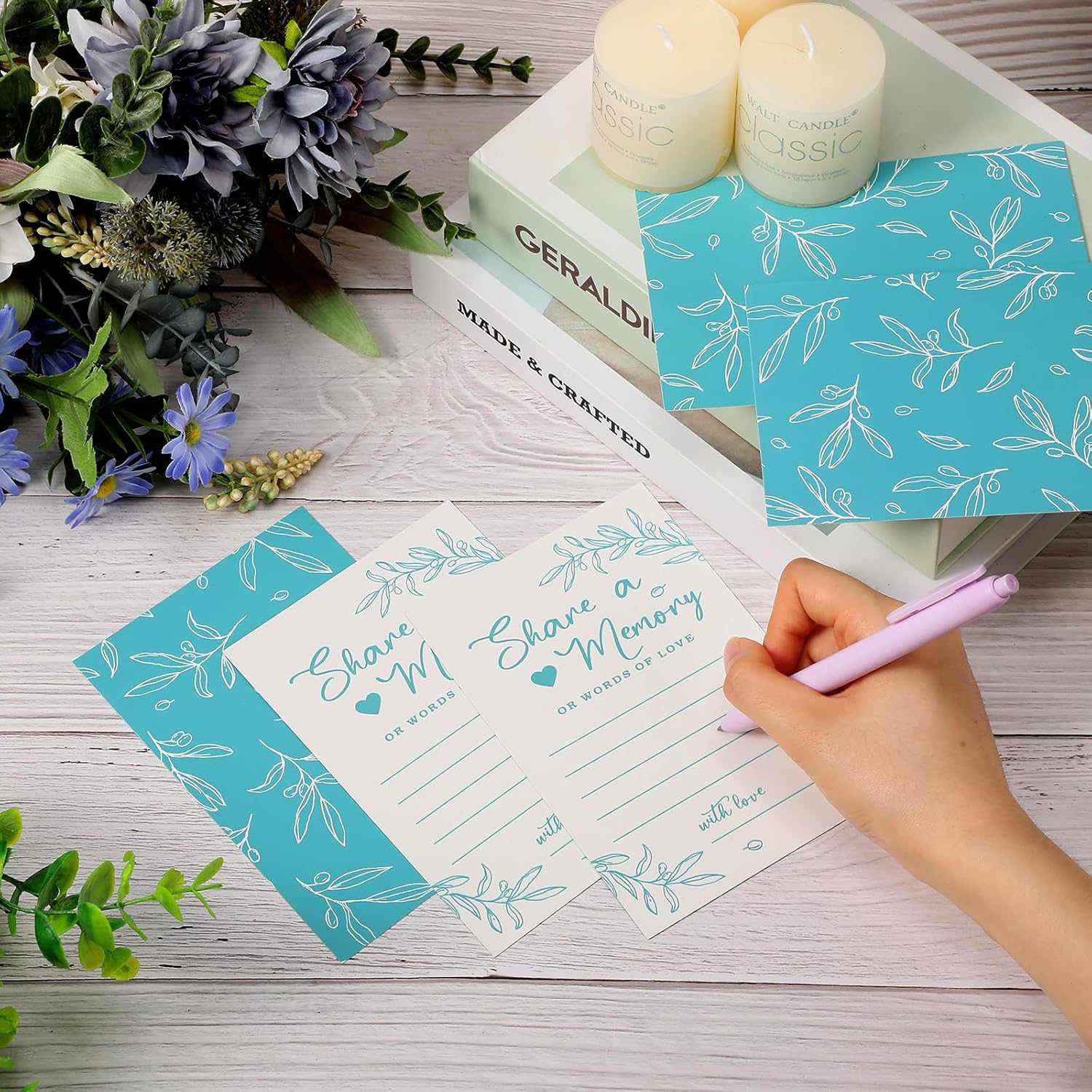50 tarjetas de memoria para colecciones de vida, tarjetas de memoria, ideas de tarjetas de invitados para funerales, graduaciones, bodas, despedidas