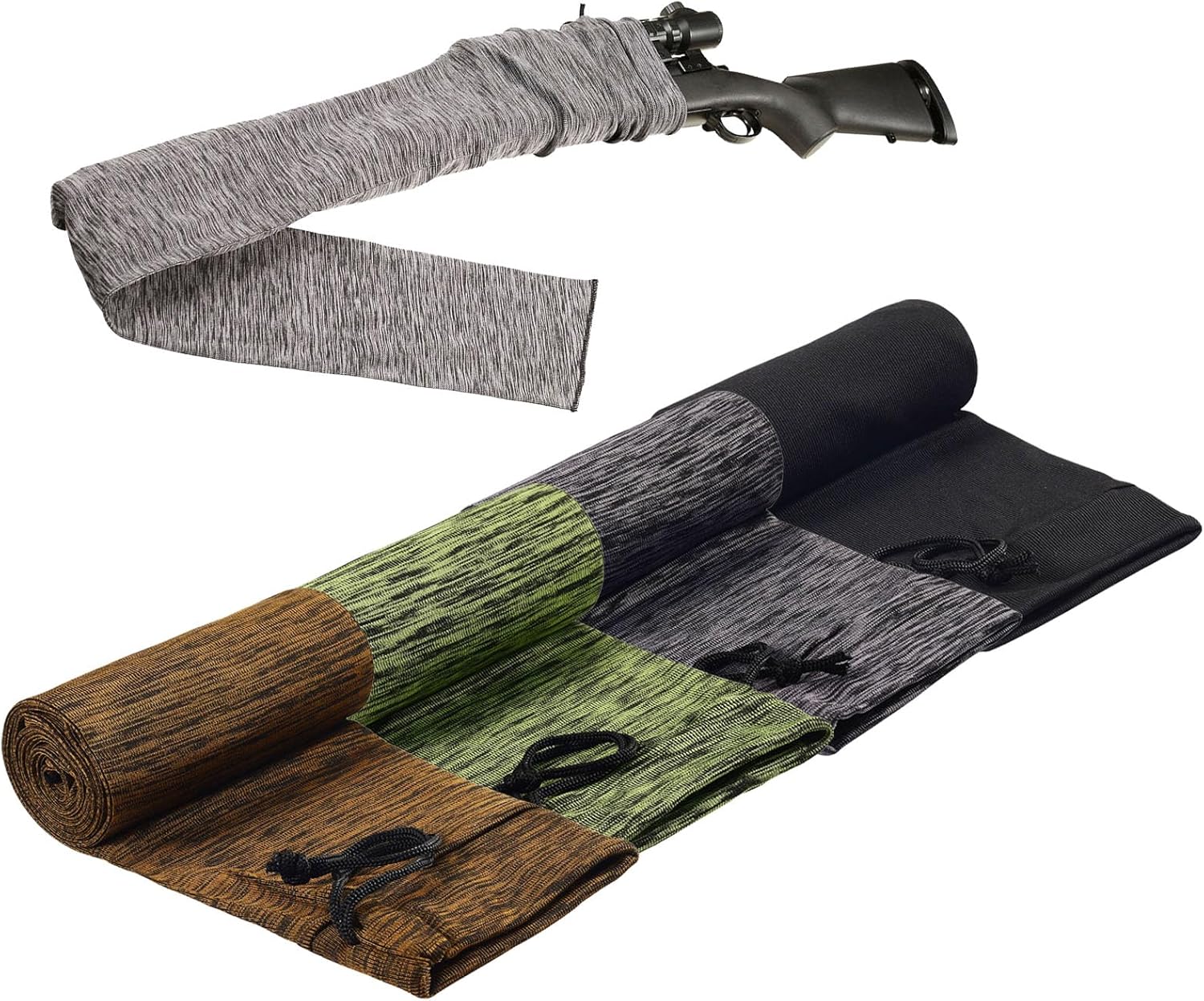 Paquete de 35 fundas de calcetines para pistola de 55 x 6 pulgadas, extra anchas tratadas de silicona, cubierta de protección para rifles, escopetas