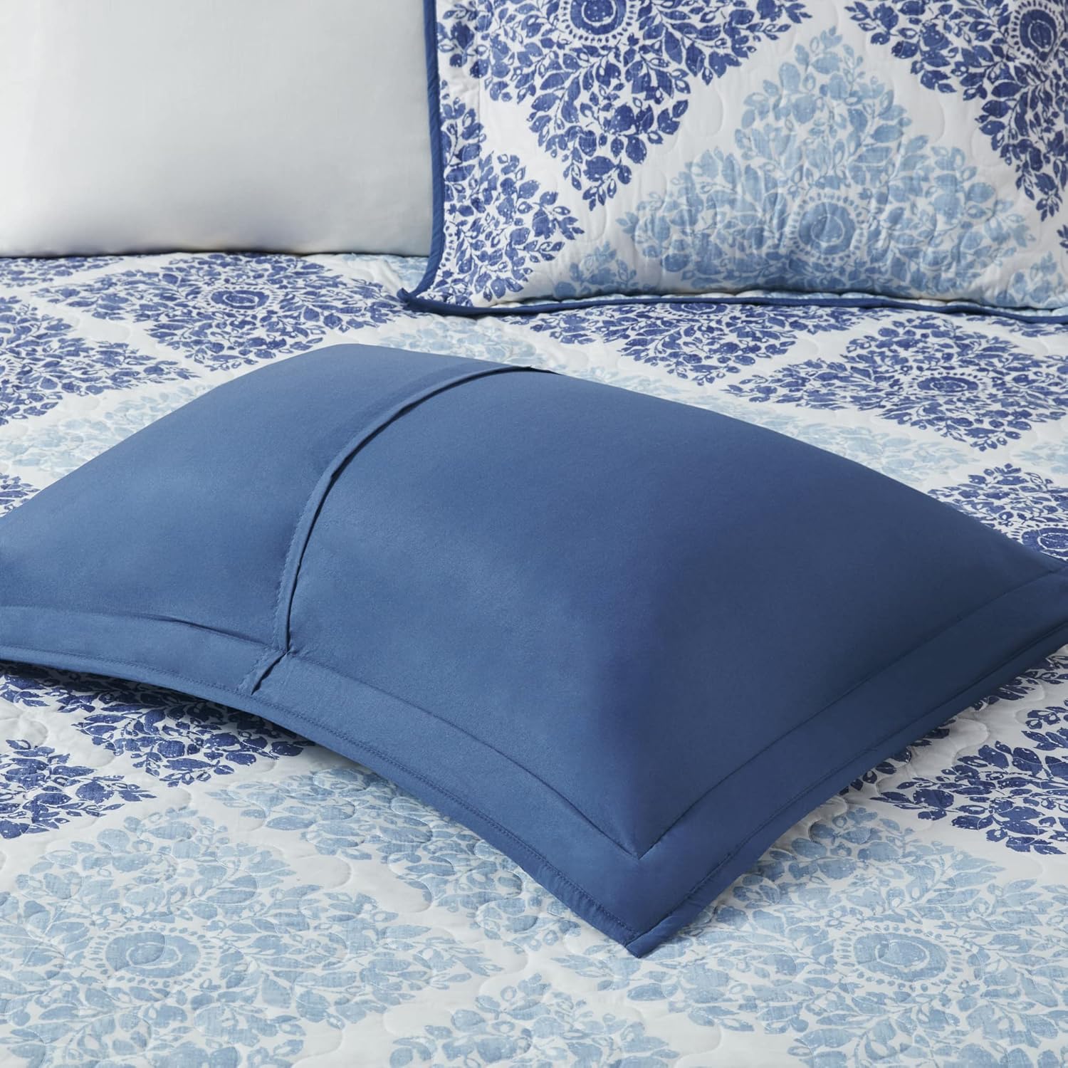 Madison Park Claire – Edredón de diseño moderno para todas las estaciones, juego de cama ligero y transpirable, fundas a juego, almohada decorativa,