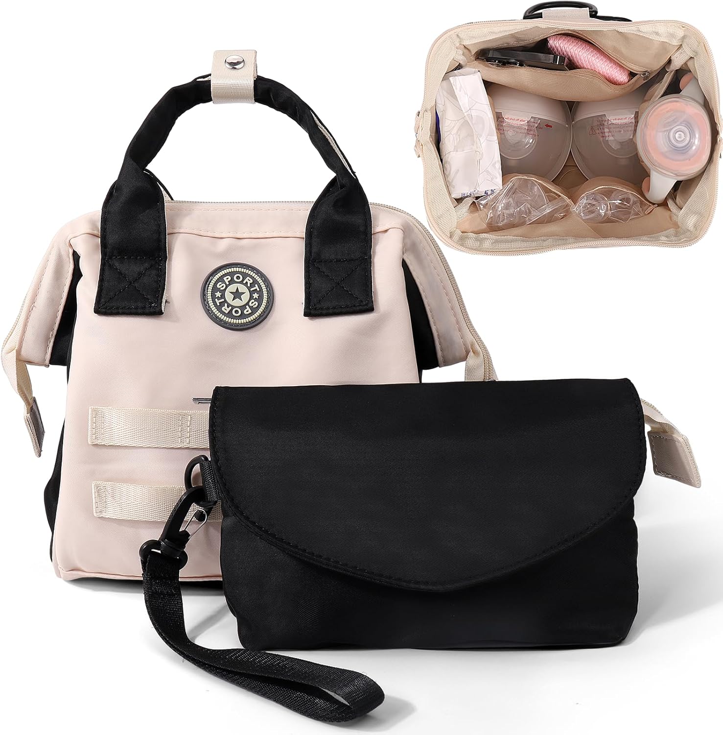 Bolsa de extracción de leche 2 en 1, bolsa portátil para mochilahombrocuerpo cruzado compatible con Momcozy Bolsa de viaje para extractor de leche