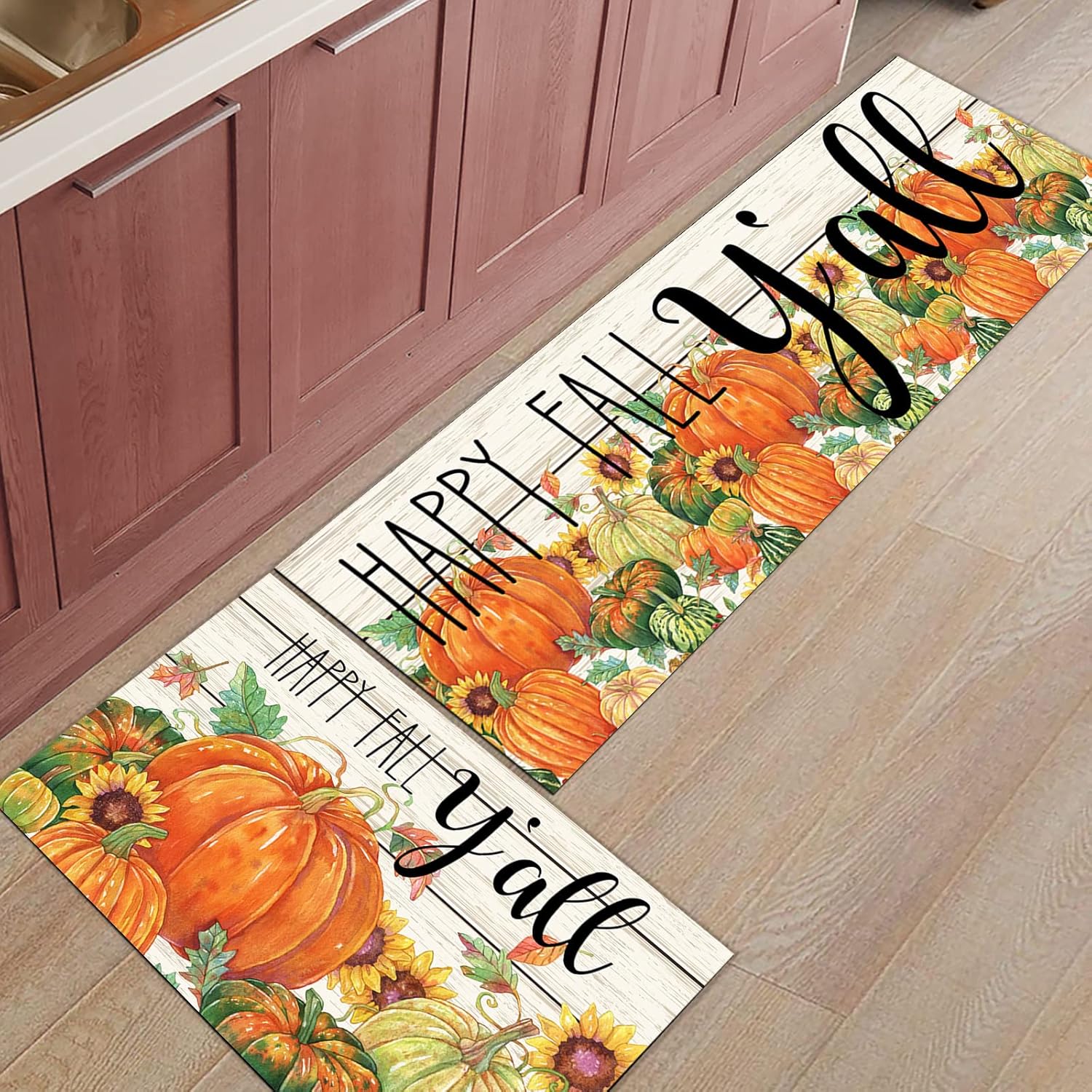 Miaklek Alfombra de cocina antideslizante para decoración de casa de otoño, alfombras de cocina suaves para piso, alfombra de cocina,