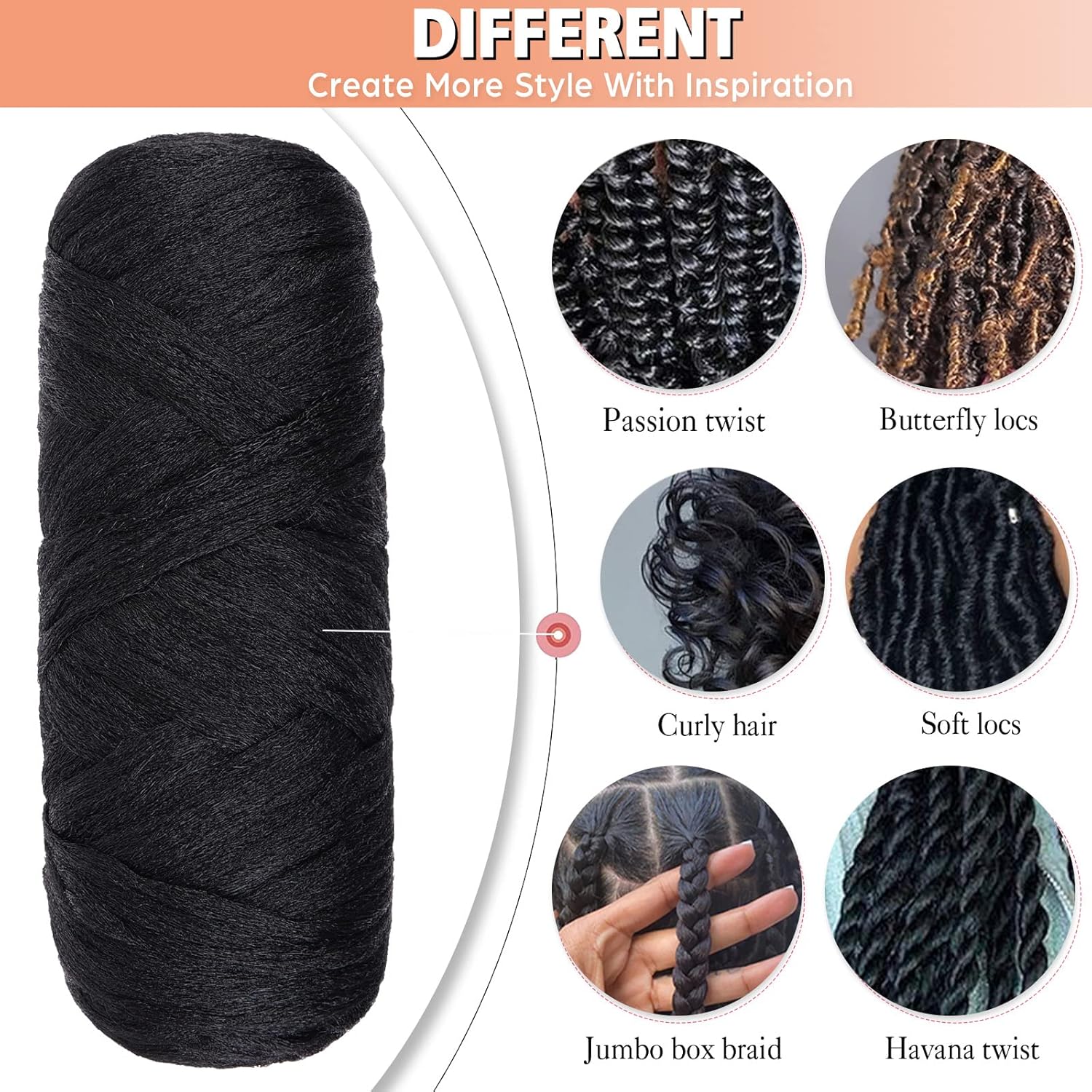 2 piezas de pelo brasileño negro natural de lana para trenzas, acrílico tejido a mano para trenzar el cabello, extensiones de cabello sintético,