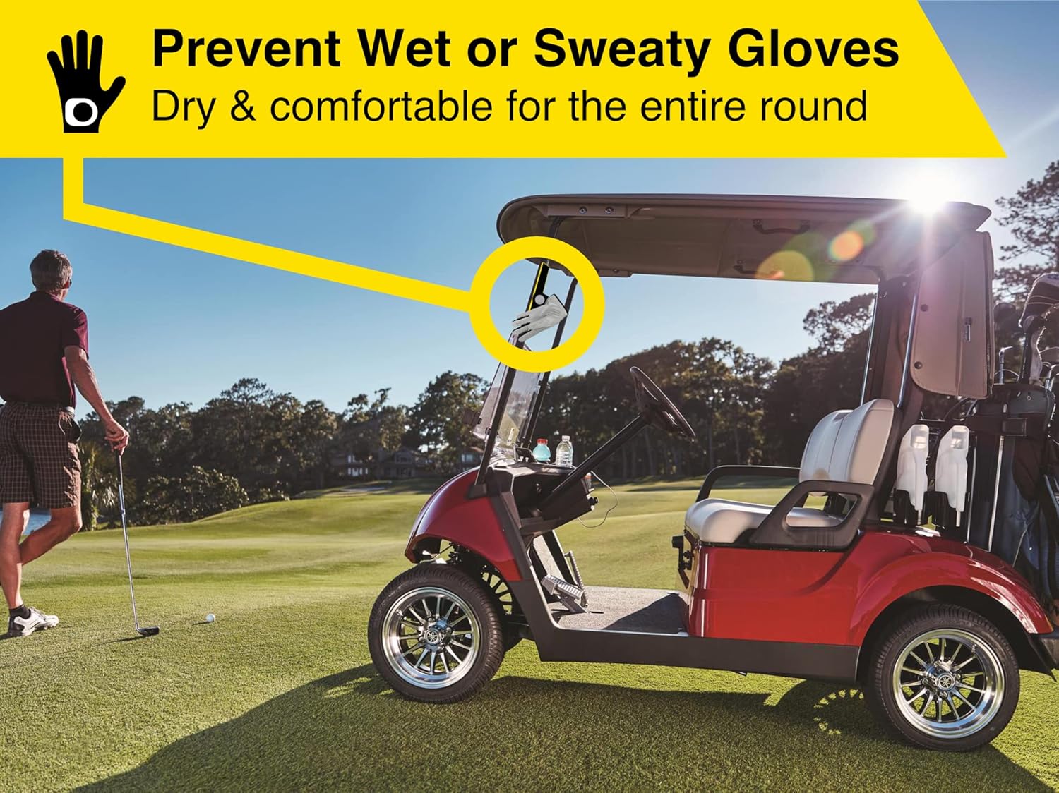 Soporte magnético para guantes de golf para carritos de golf, imanes de fuerza industrial para una sujeción fuerte, velcro fuerte, mantiene las