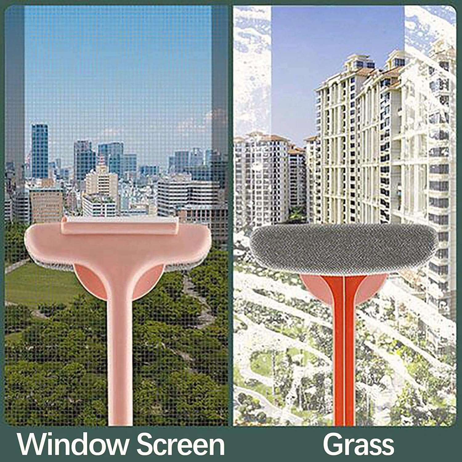 Limpiador de pantalla de malla – Cepillo limpiador de ventanas 2 en 1, raspador de limpieza de vidrio, equipo de lavado de cepillo de pantalla de