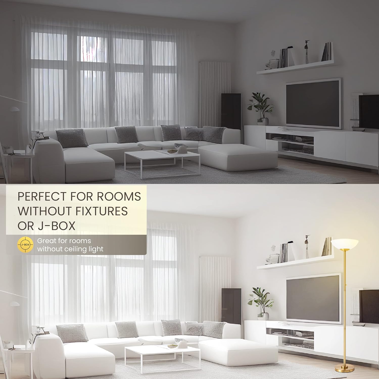 Lámpara de pie súper brillante 8000LUMEN!! DIMMABLE 30K Ilumina una habitación completa, diseño moderno y elegante