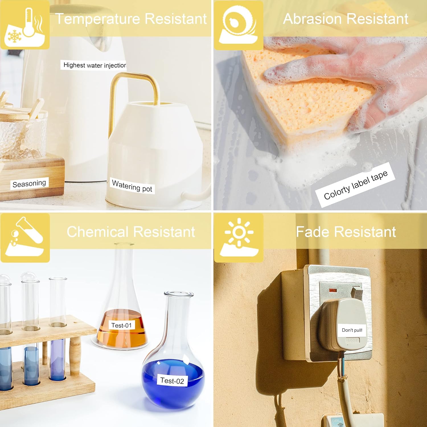 Cinta de repuesto para rotuladora Brother P Touch TZe TZ, cinta de etiquetas blancas laminadas de 0.47 pulgadas 0.47 compatible con Brother P-Touch