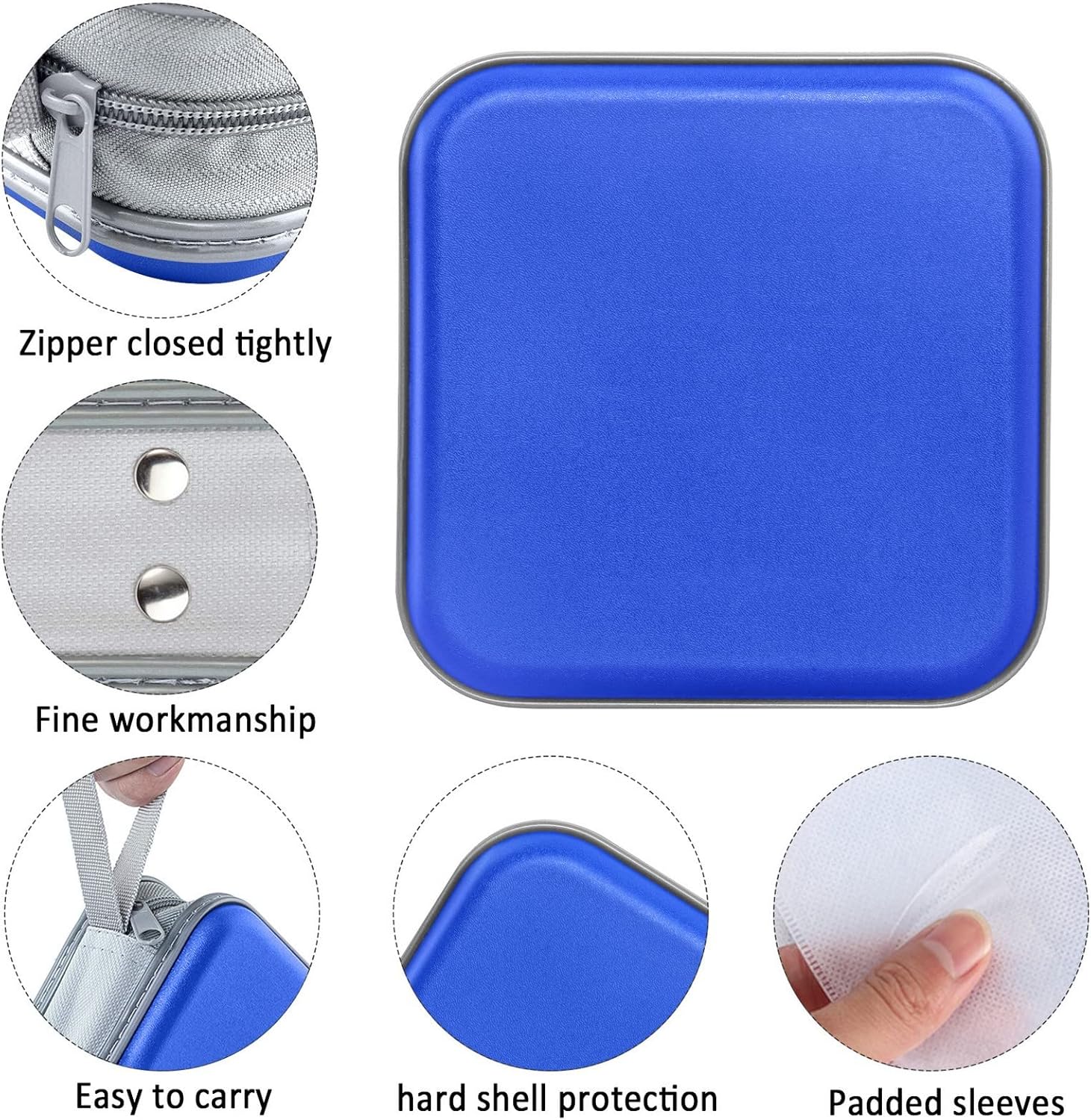 Funda para CD, capacidad para 40 unidades, para CDDVD, cartera, de plástico duro, para discos de DVD, carpeta de almacenamiento para automóvil,