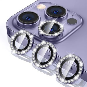 Tensea Protector de lente de cámara para iPhone 14 Pro Max, protector de lente de cámara de vidrio templado 9H, protector de pantalla, anillo Tensea Protector de lente de cámara para iPhone 14 Pro Max, protector de lente de cámara de vidrio templado 9H, protector de pantalla, anillo