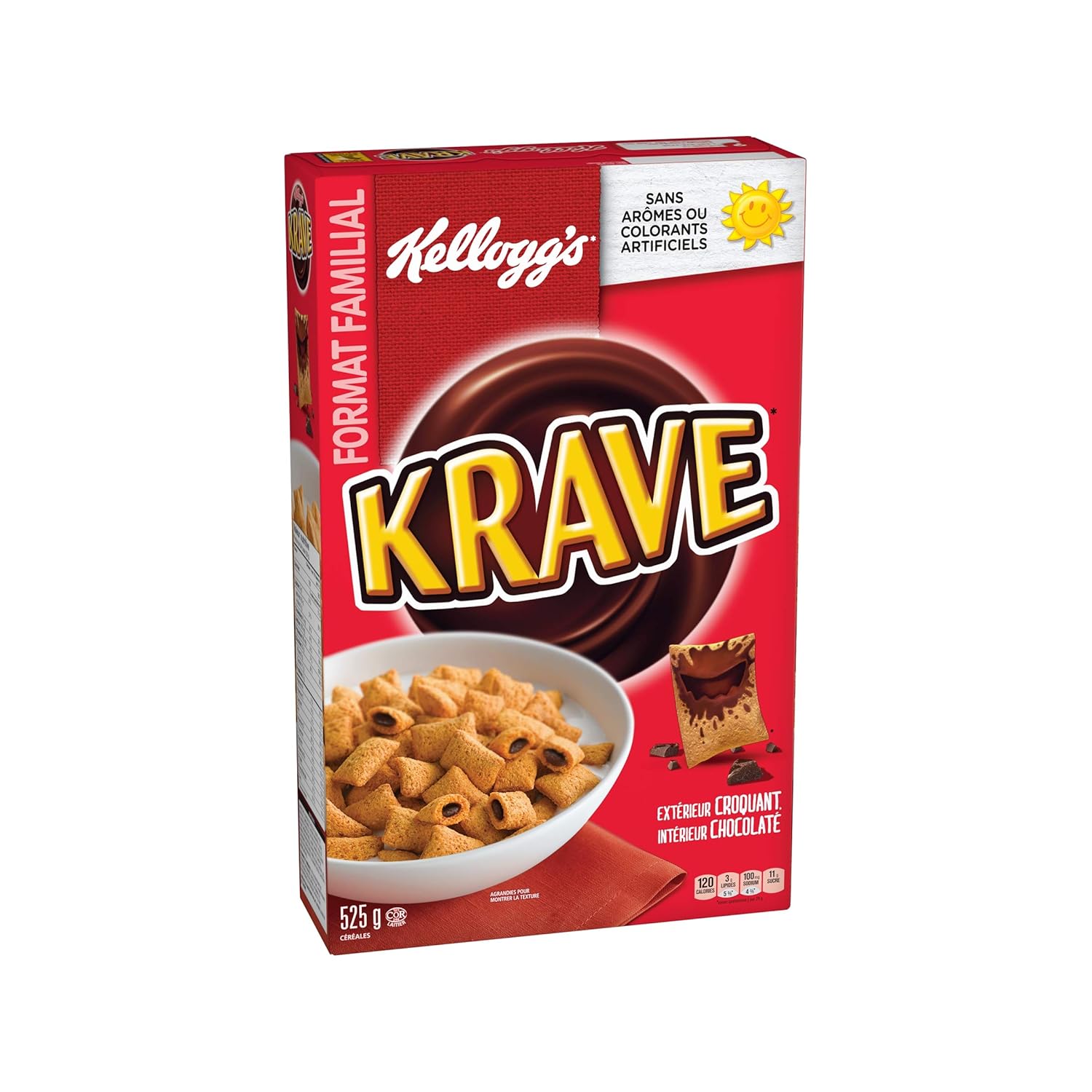 Kellogg’s Krave – Cereal de chocolate tamaño familiar, 525 g18.5 oz. Importado de Canadá
