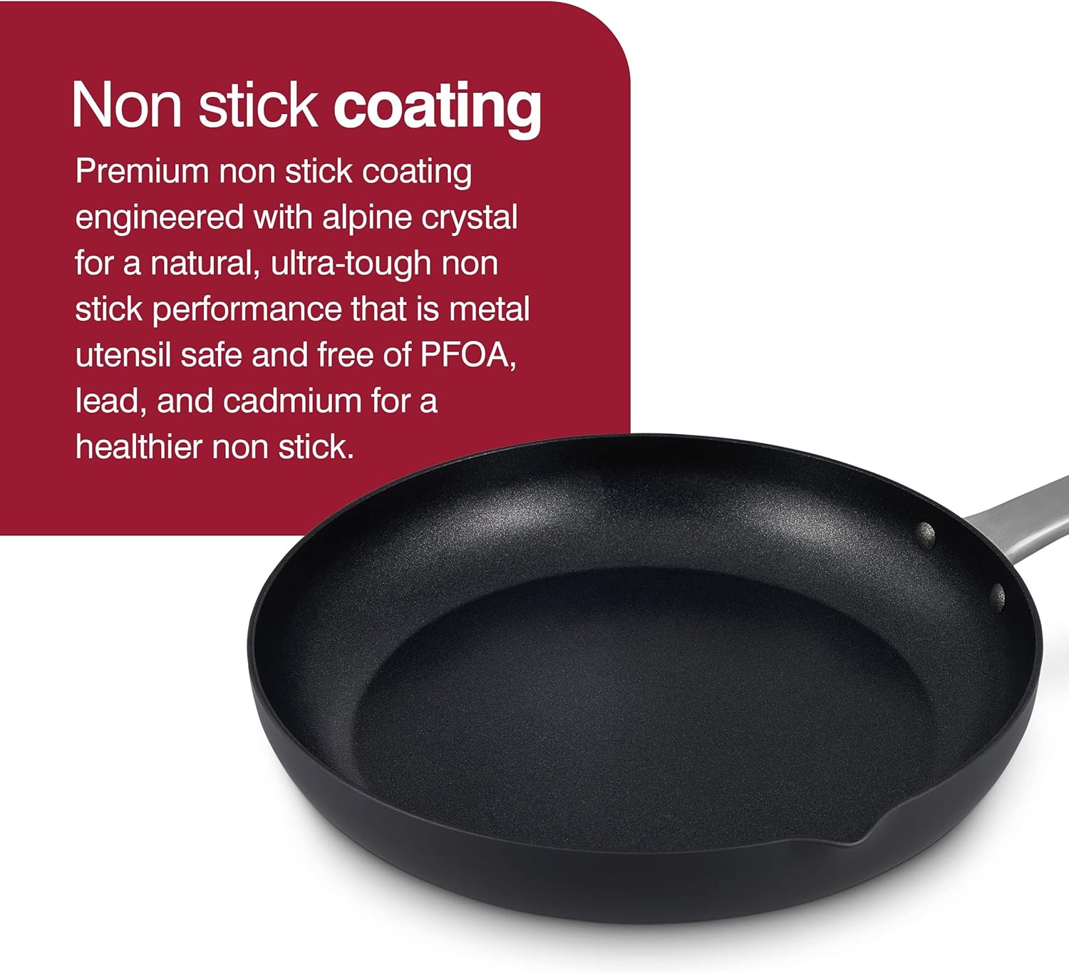 Zyliss Ultimate Pro – Sartén antiadherente, anodizada dura con boquilla para verter, sartén antiadherente de acero inoxidable, resistente a los