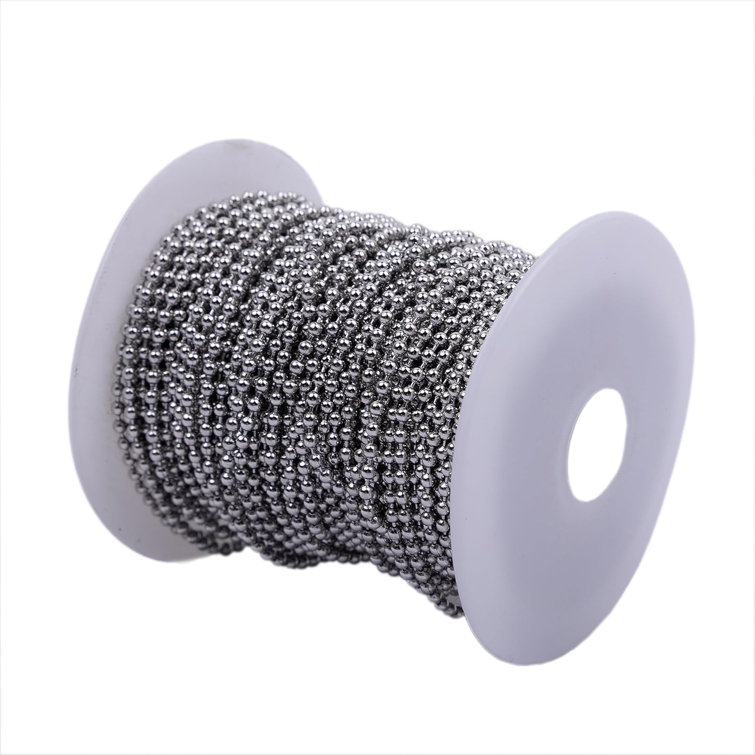 HFS (R) Cadena de bolas #3 Carrete de acero inoxidable 304-100 pies 332 pulgadas (0.094 in) con 100 conectores
