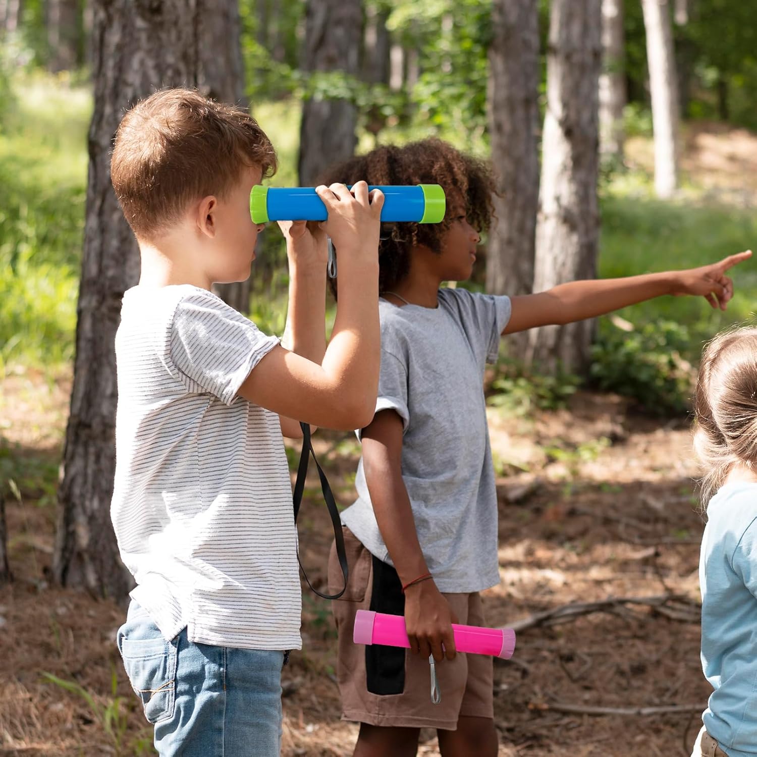 Luwint Telescopio de bolsillo de juguete para niños, paquete de 2 telescopios piratas portátiles, juguetes monoculares de ciencia retráctil, juguete