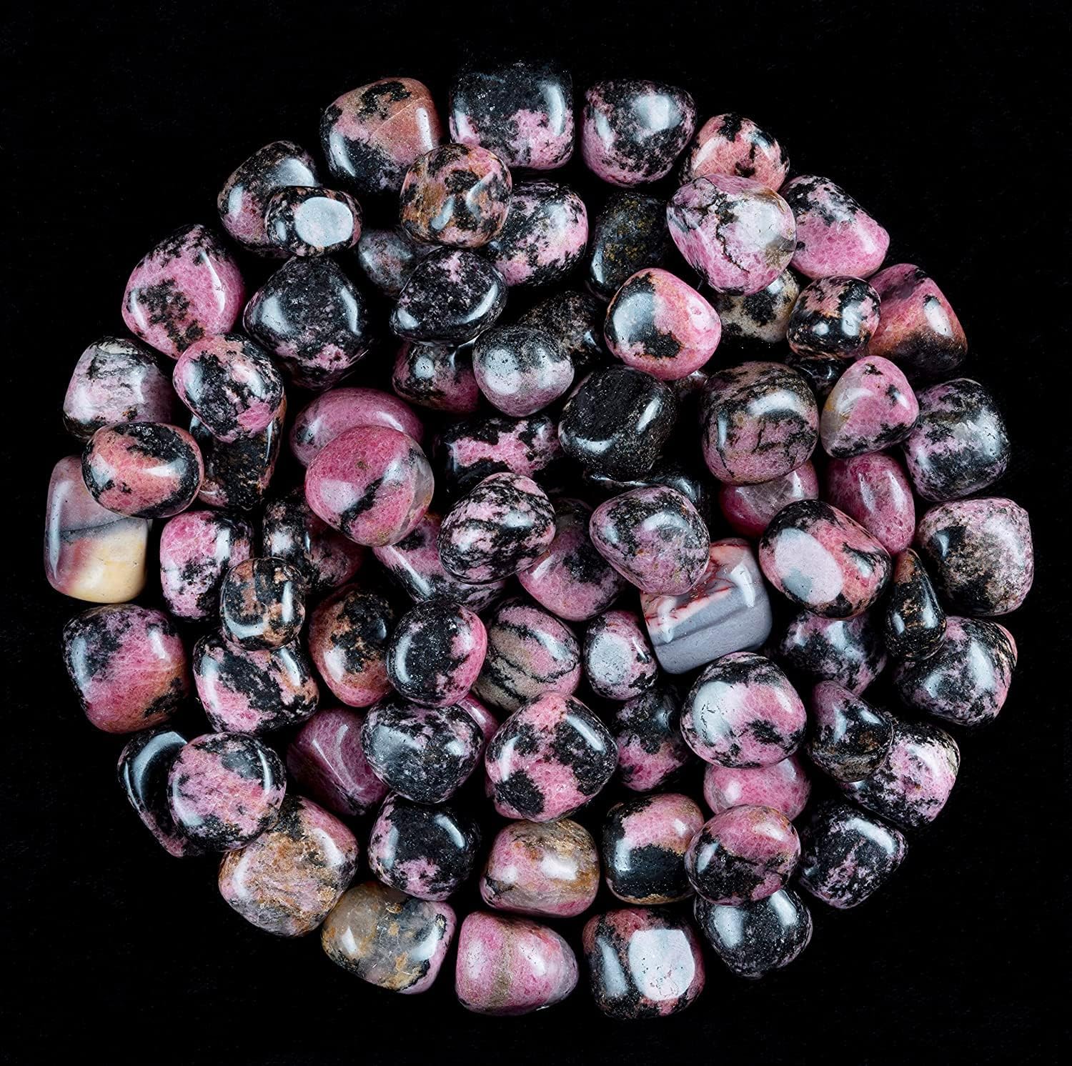 ZAICUS Piedras rodolitas de rodolita de 1 libra, cristales pulidos curativos, piedras naturales, Feng Shui, equilibrio de chakras, buena suerte,