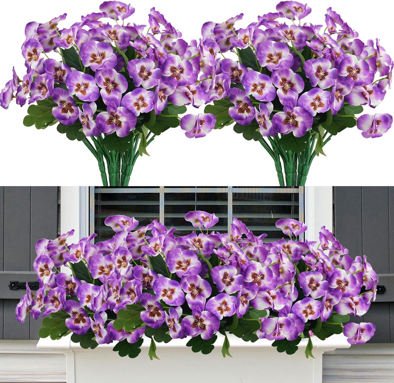 6 paquetes de flores artificiales, 11.7 pulgadas, resistentes a los rayos UV, margaritas de flores silvestres pequeñas, no se decoloran, plantas de