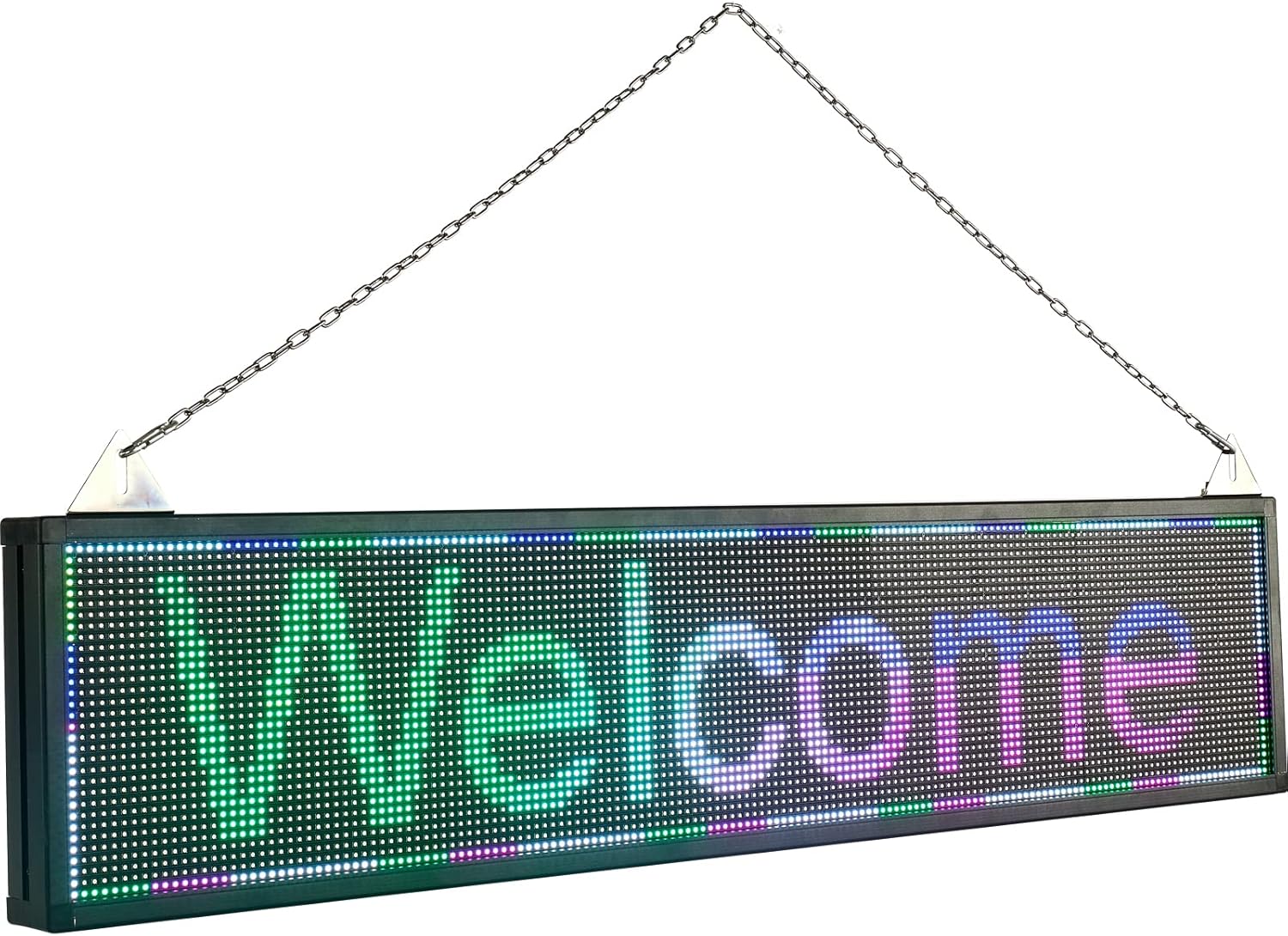 VEVOR Letrero LED de desplazamiento, 40 “x 8” WiFi y control USB, pantalla programable P6 a todo color, tablero de mensajes de alta resolución para