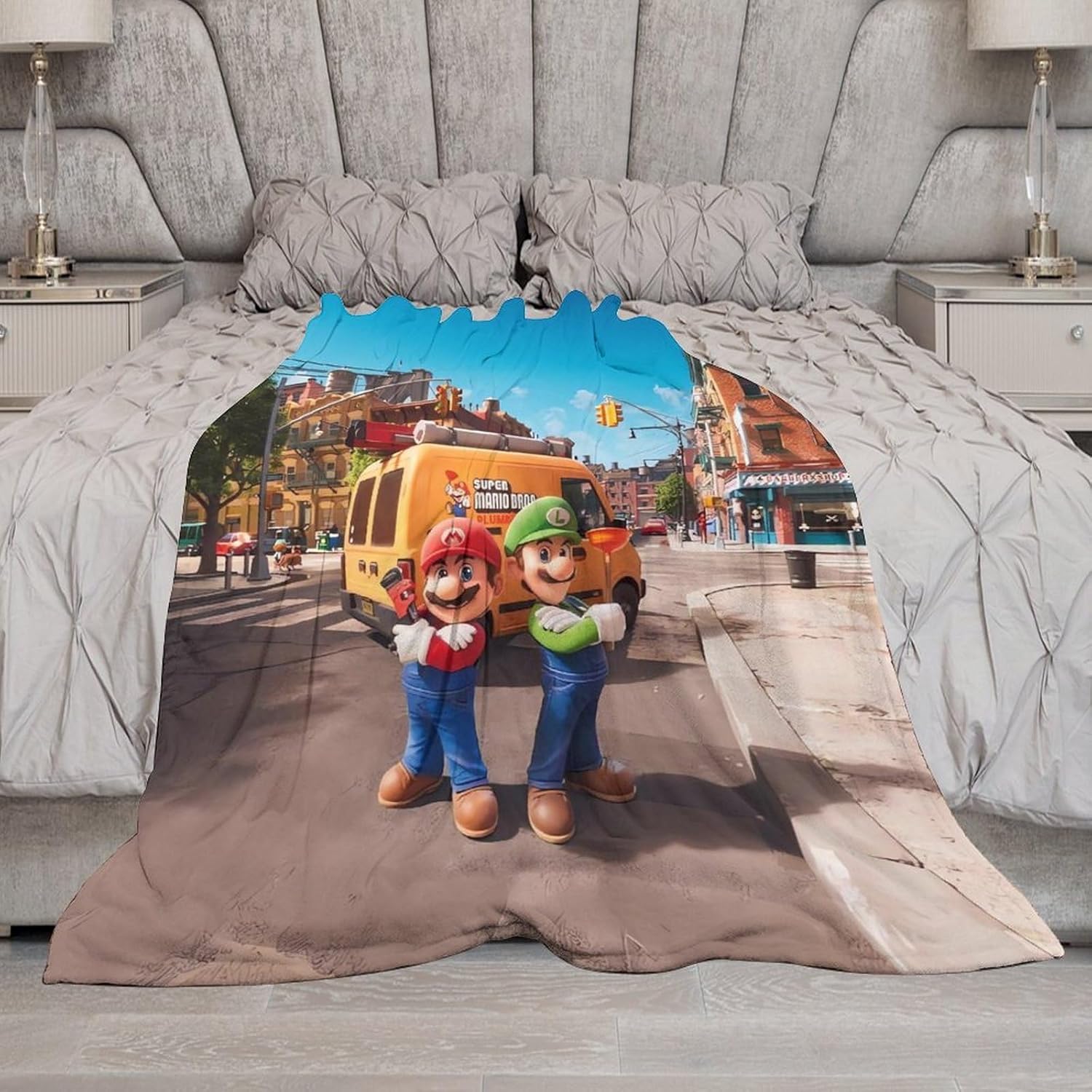 Super Bros – Manta de película de Bowser, para niños y niñas, ligera y súper suave, para sofá cama, sala de estar, para adultos y mujeres, para