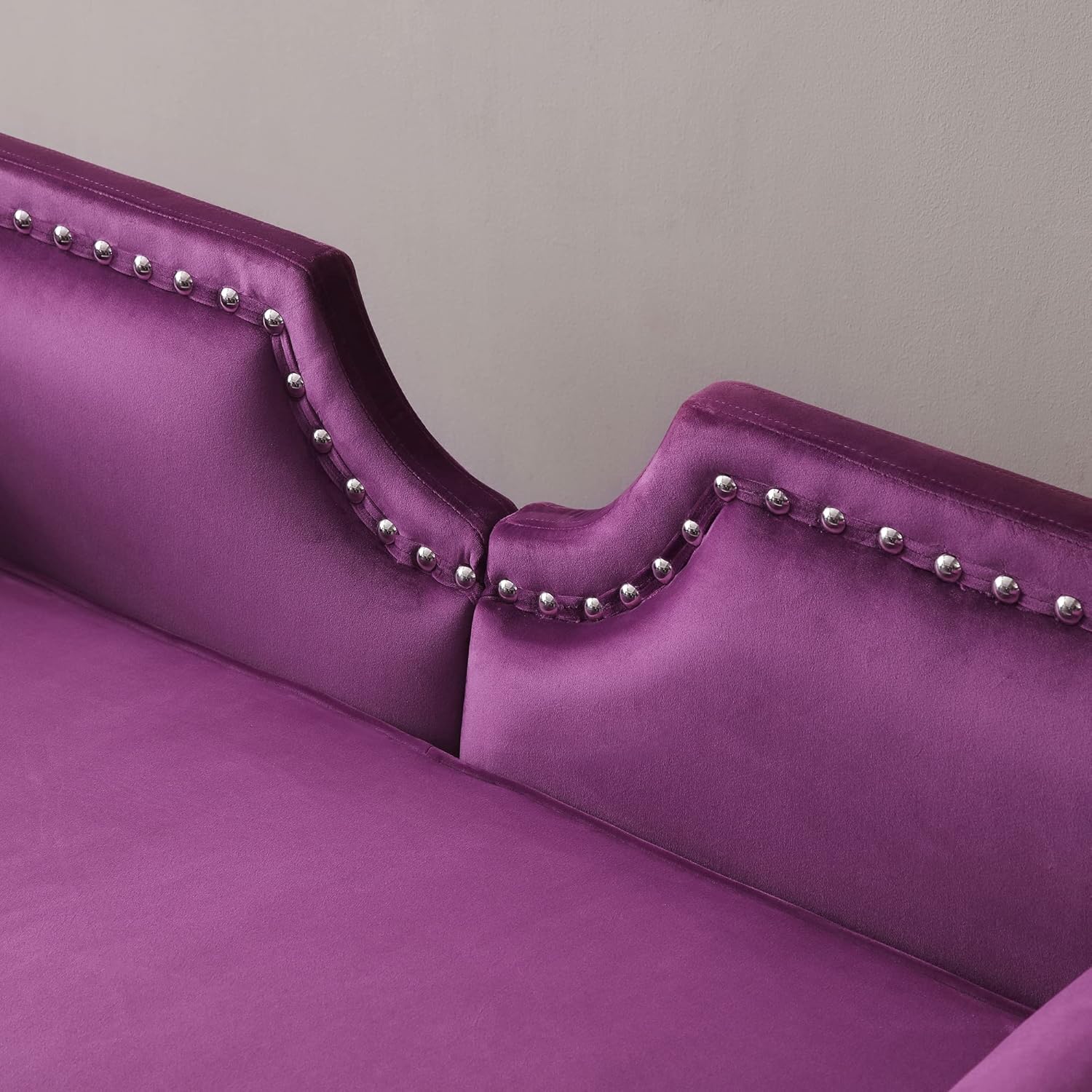 Sofá biplaza de terciopelo de 61 pulgadas, sofá Chesterfield tapizado con 2 almohadas redondas, sofá biplaza moderno de mediados de siglo con