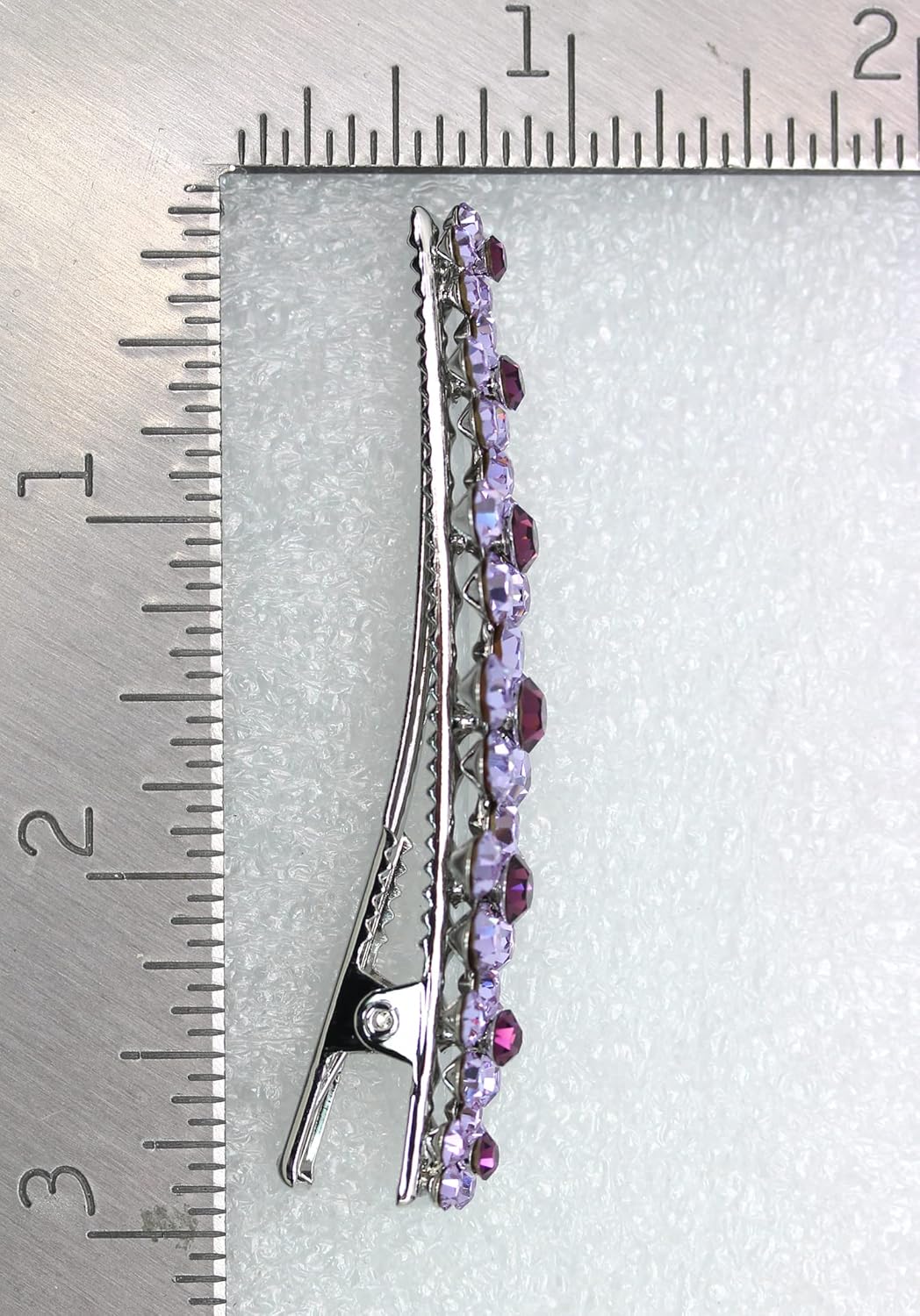 Faship Preciosa pinza de pelo de cocodrilo con diseño floral de cristal transparente