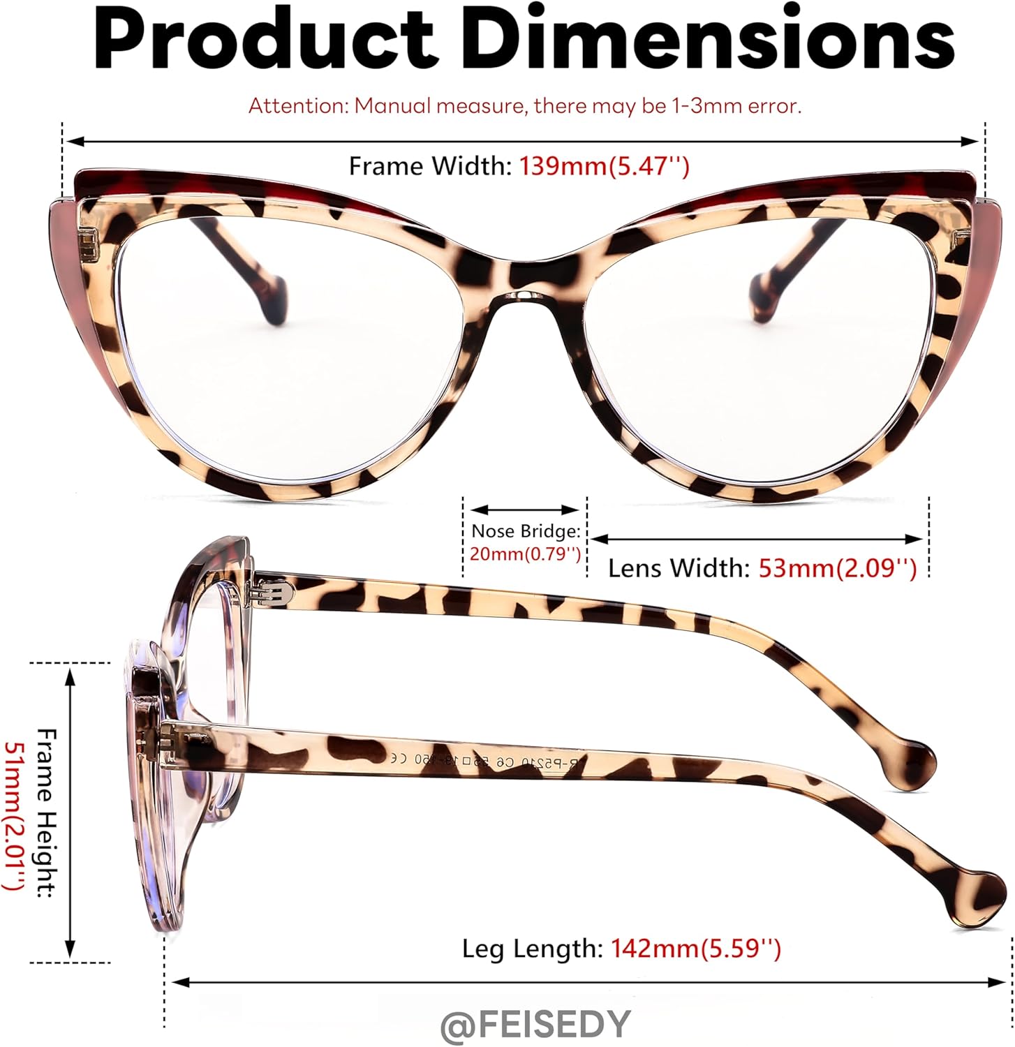 FEISEDY Gafas de bloqueo de luz azul ojo de gato falso nerd transparente gafas de computadora TR marco de moda B0040